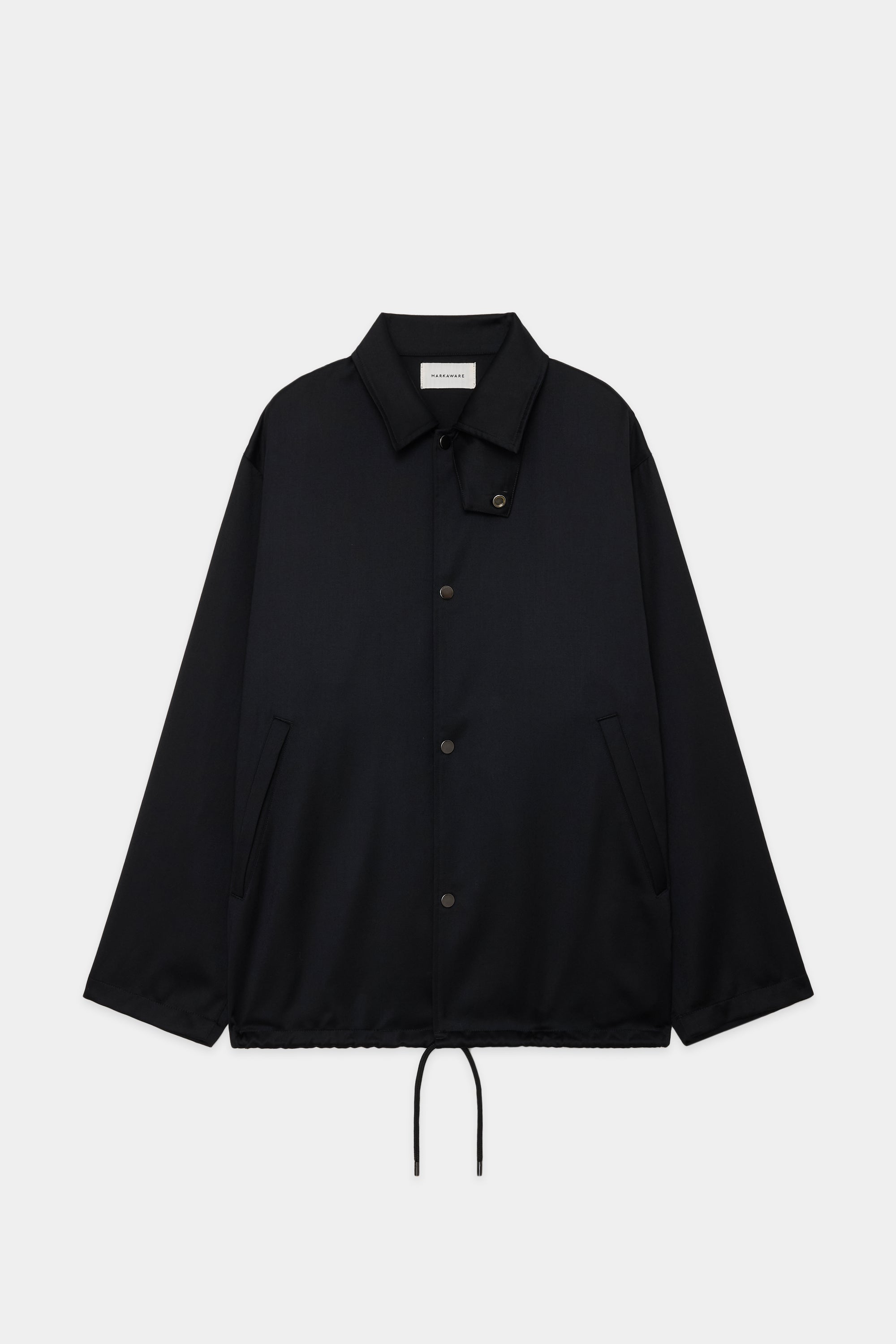 CASHMERE SATIN COACH JACKET, Black