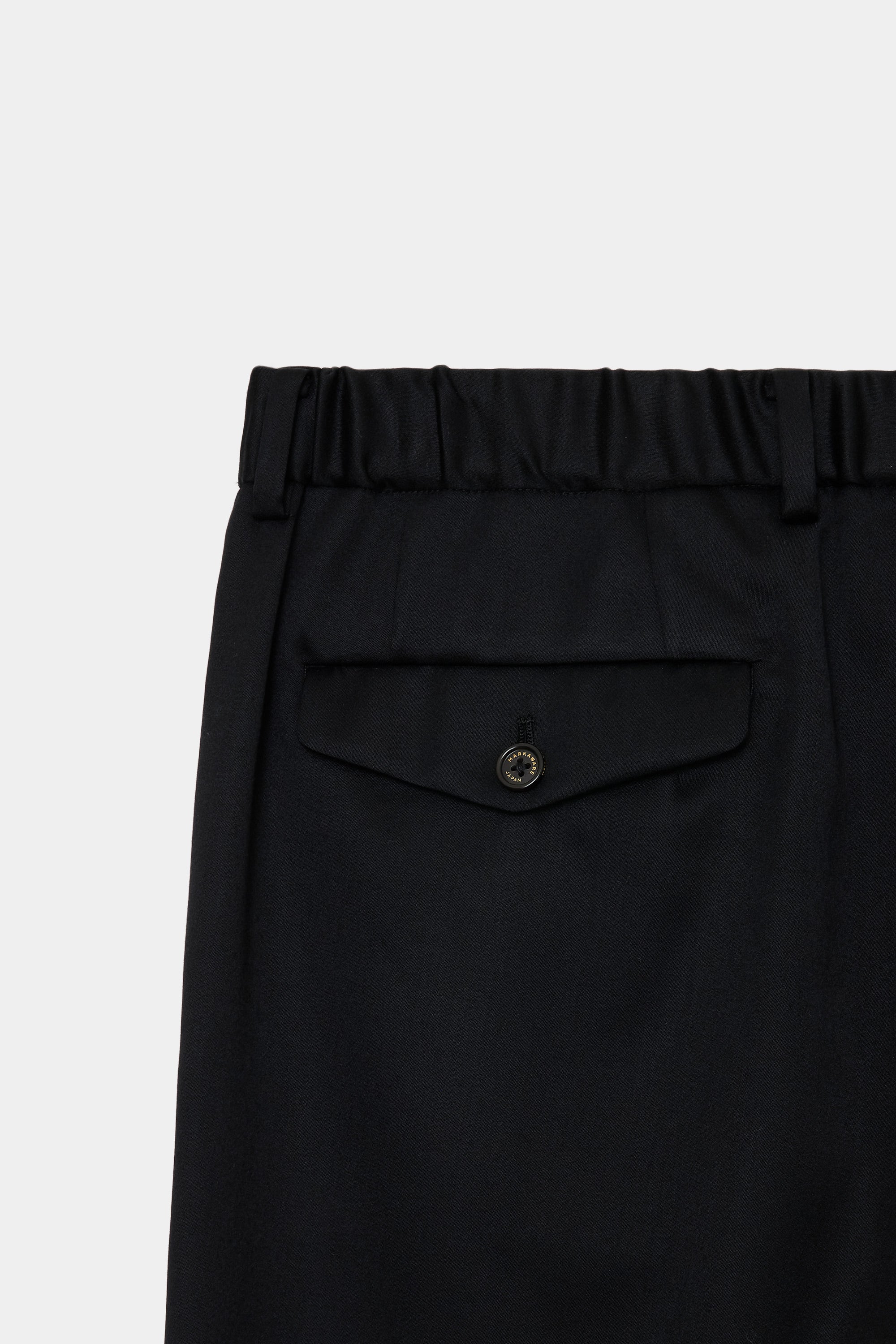 CASHMERE SATIN TRIPLE PLEATED WIDE TROUSERS, Black