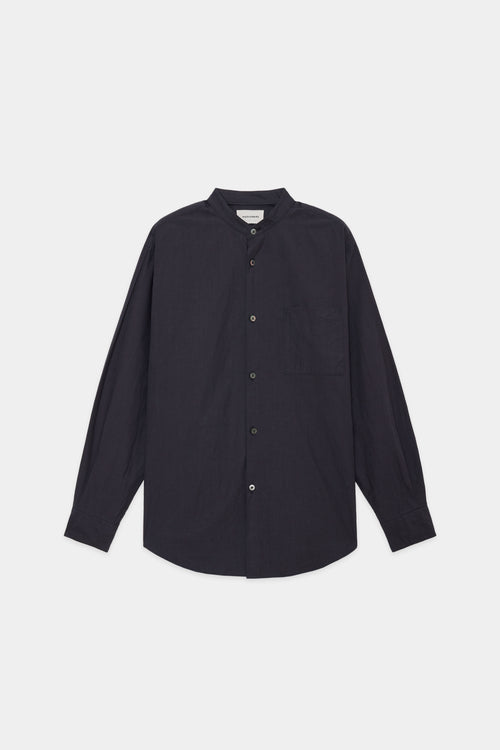 ULTIMATEPIMA 60/1 TYPEWRITER REGULAR FIT MAO COLLAR SHIRT, Charcoal