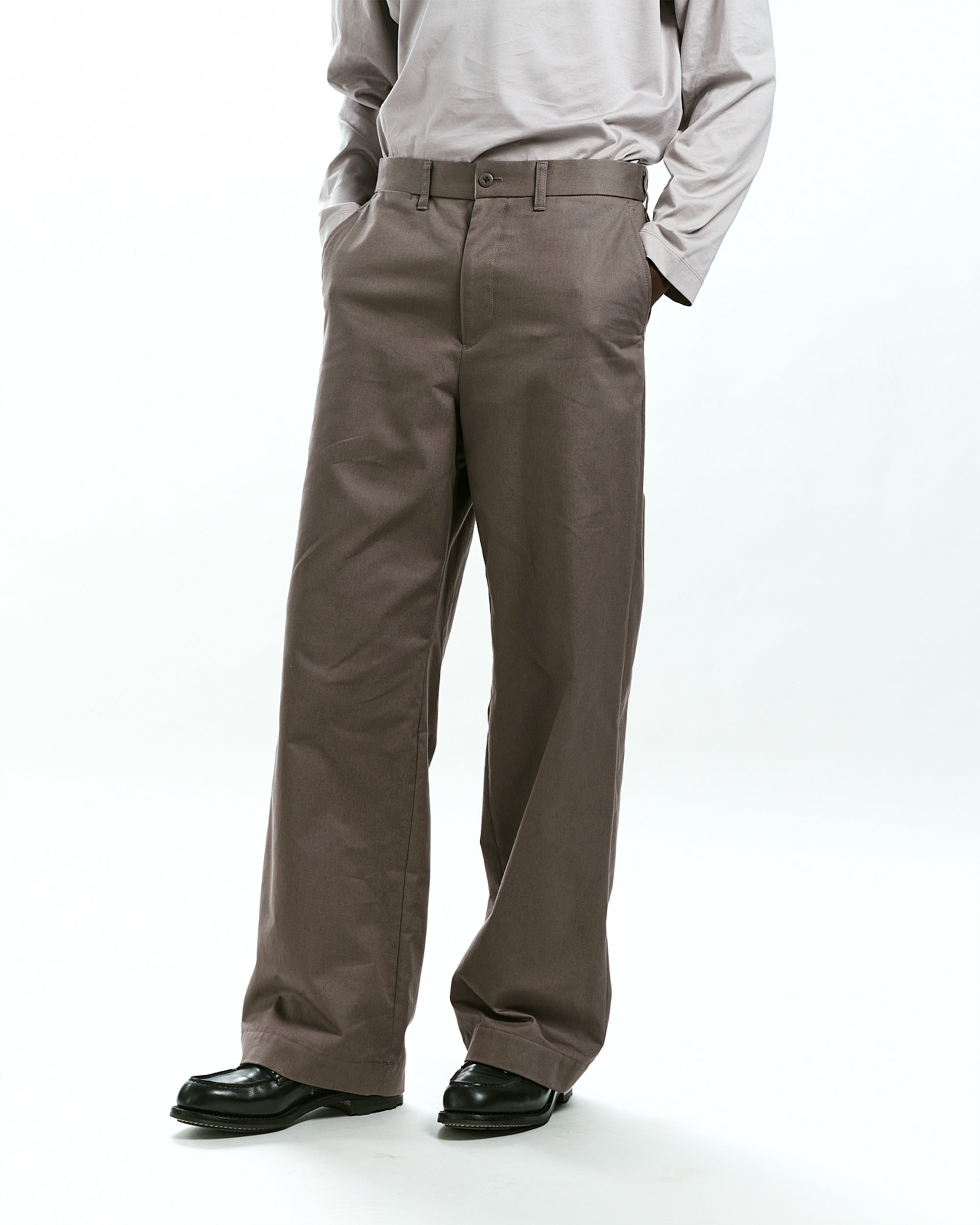 ULTIMATE PIMA CHINO CLOTH WIDE STRAIGHT CHINO, Gray