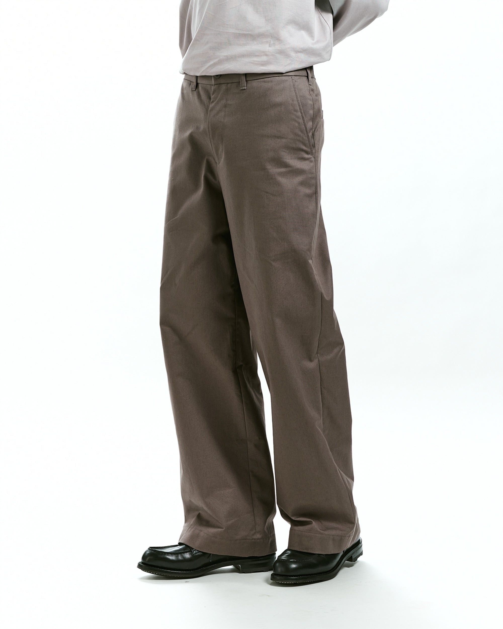 ULTIMATE PIMA CHINO CLOTH WIDE STRAIGHT CHINO, Gray