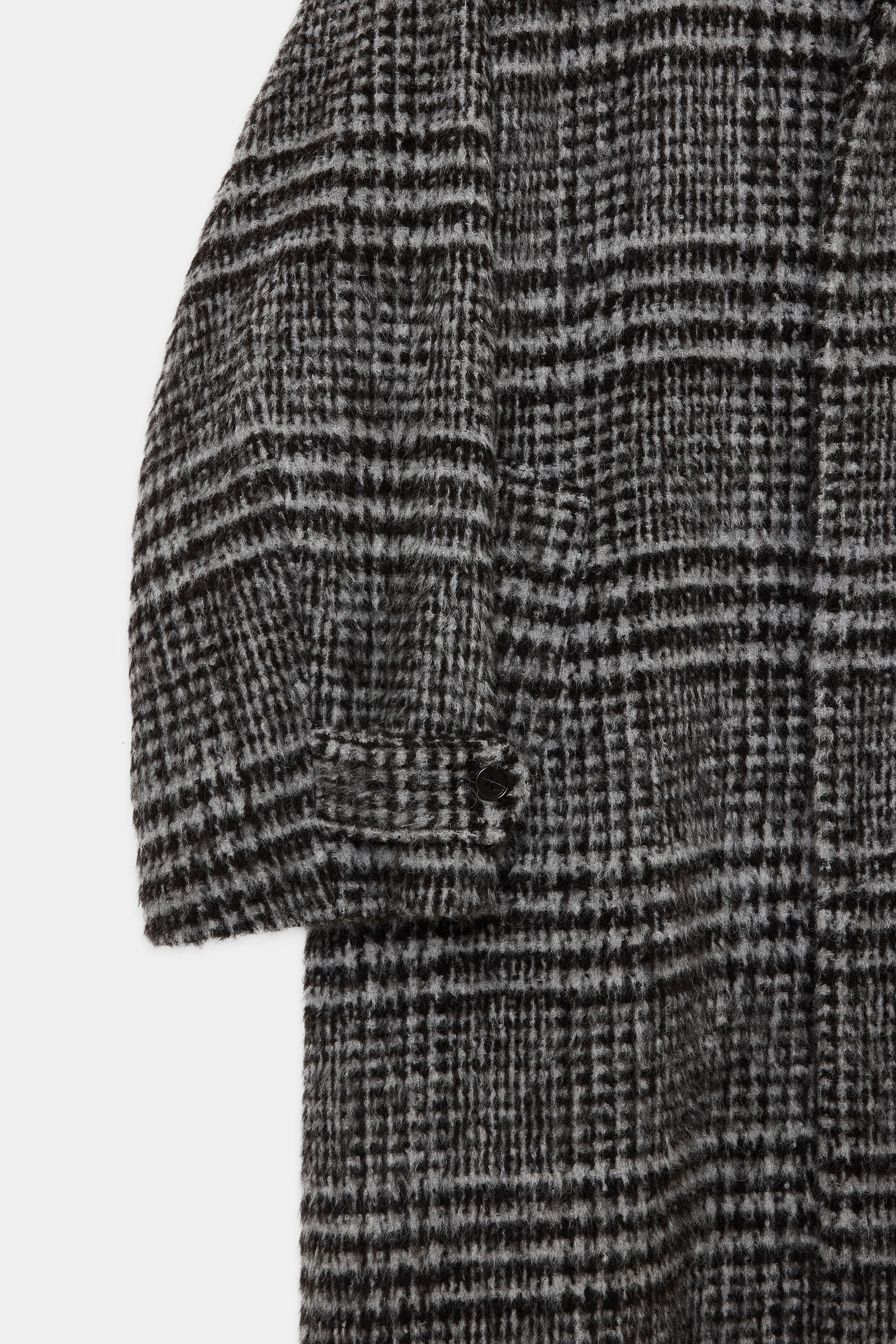 ALPACA SHAGGY PLAID ALPACA WALK ABOUT COAT, Gray Check