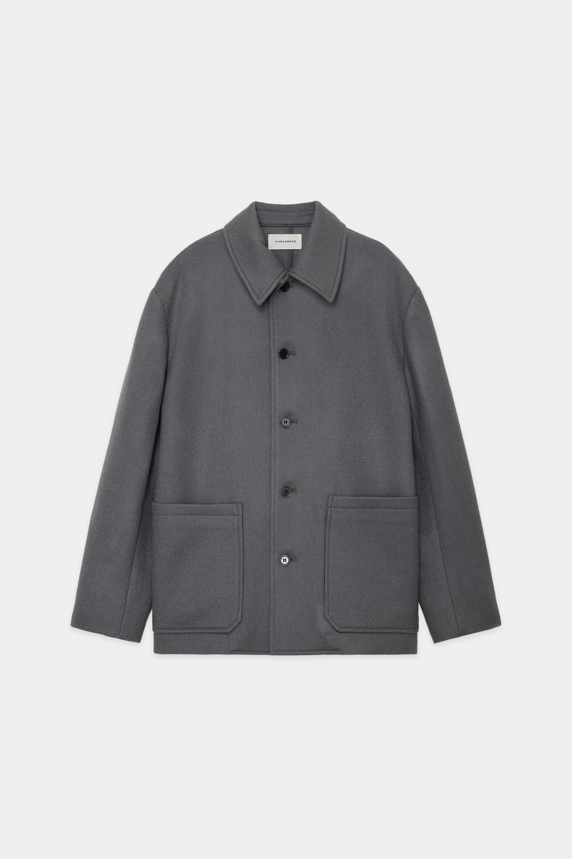 ORGANIC WOOL DOUBLE CLOTH WORK JACKET, Gray