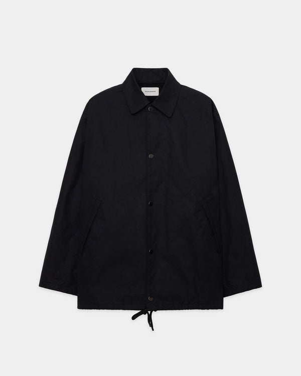 ORGANIC COTTON HEAVY ALL WEATHER CLOTH COACH JACKET, Black