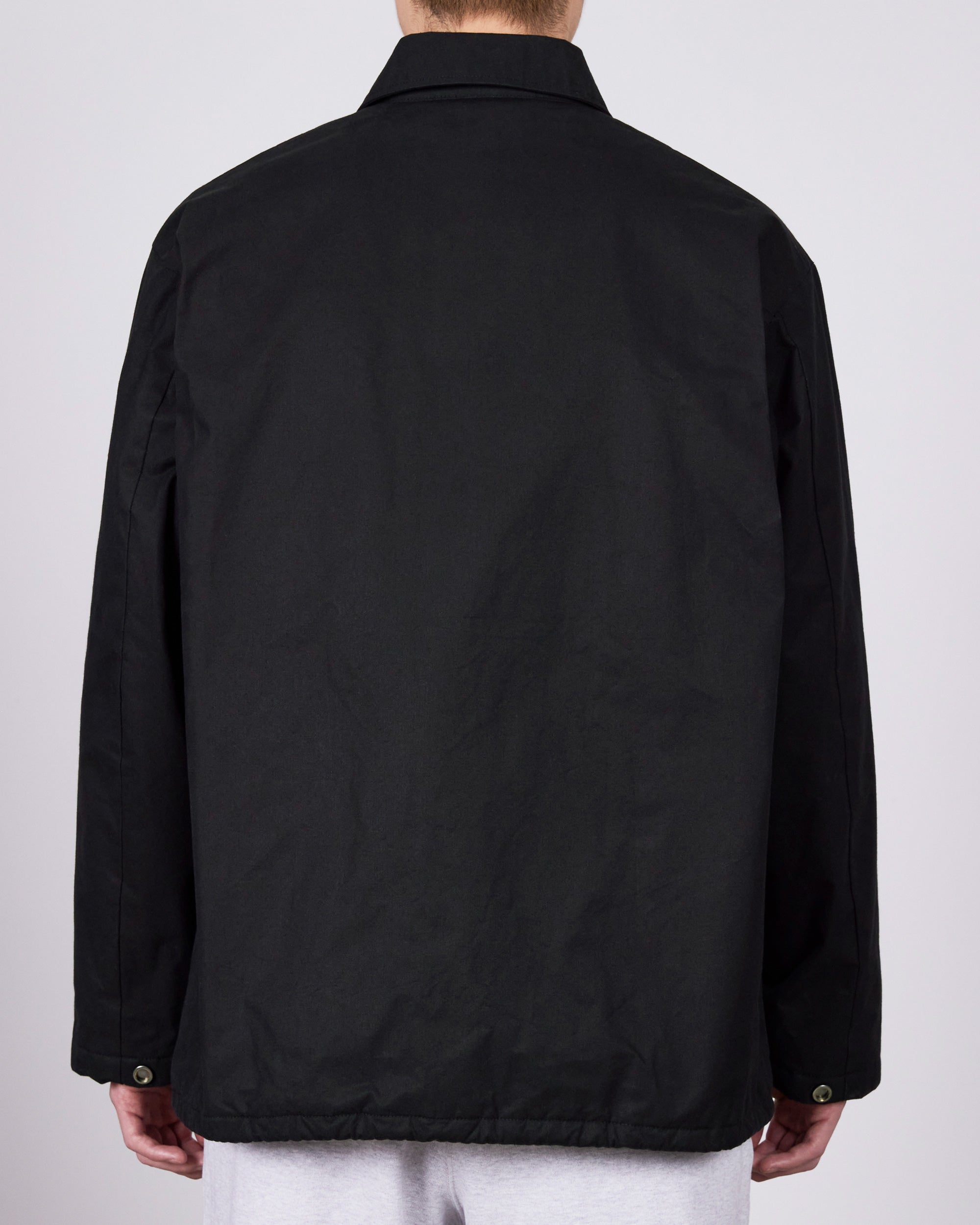 ORGANIC COTTON HEAVY ALL WEATHER CLOTH COACH JACKET, Black