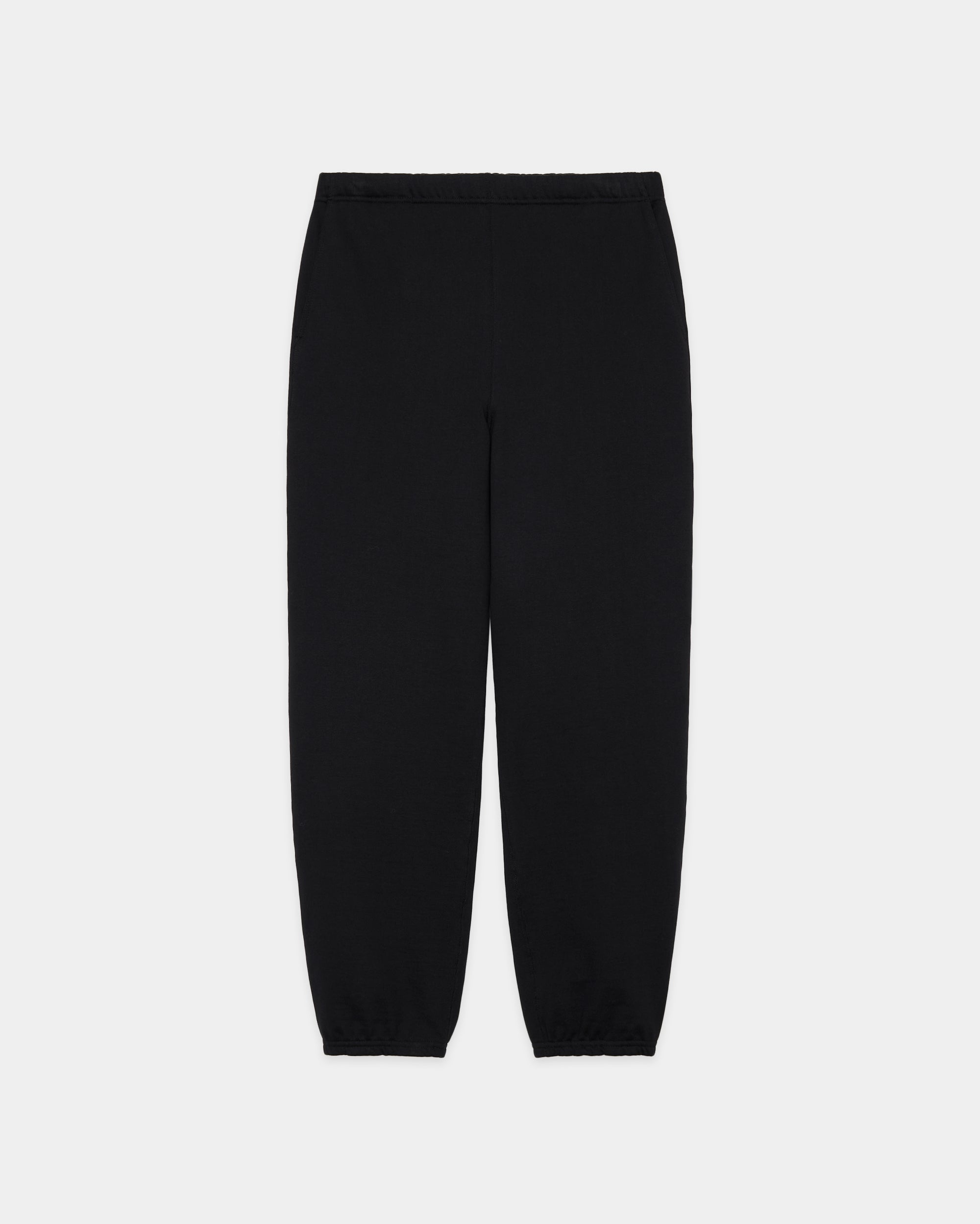 ORGANIC COTTON HEAVY FLEECE GYM PANTS, Black