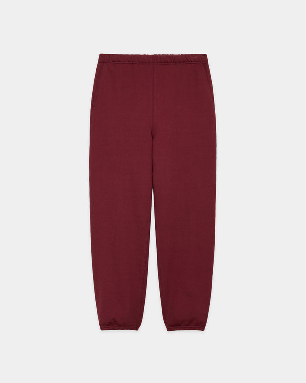 ORGANIC COTTON HEAVY FLEECE GYM PANTS, Bordeaux