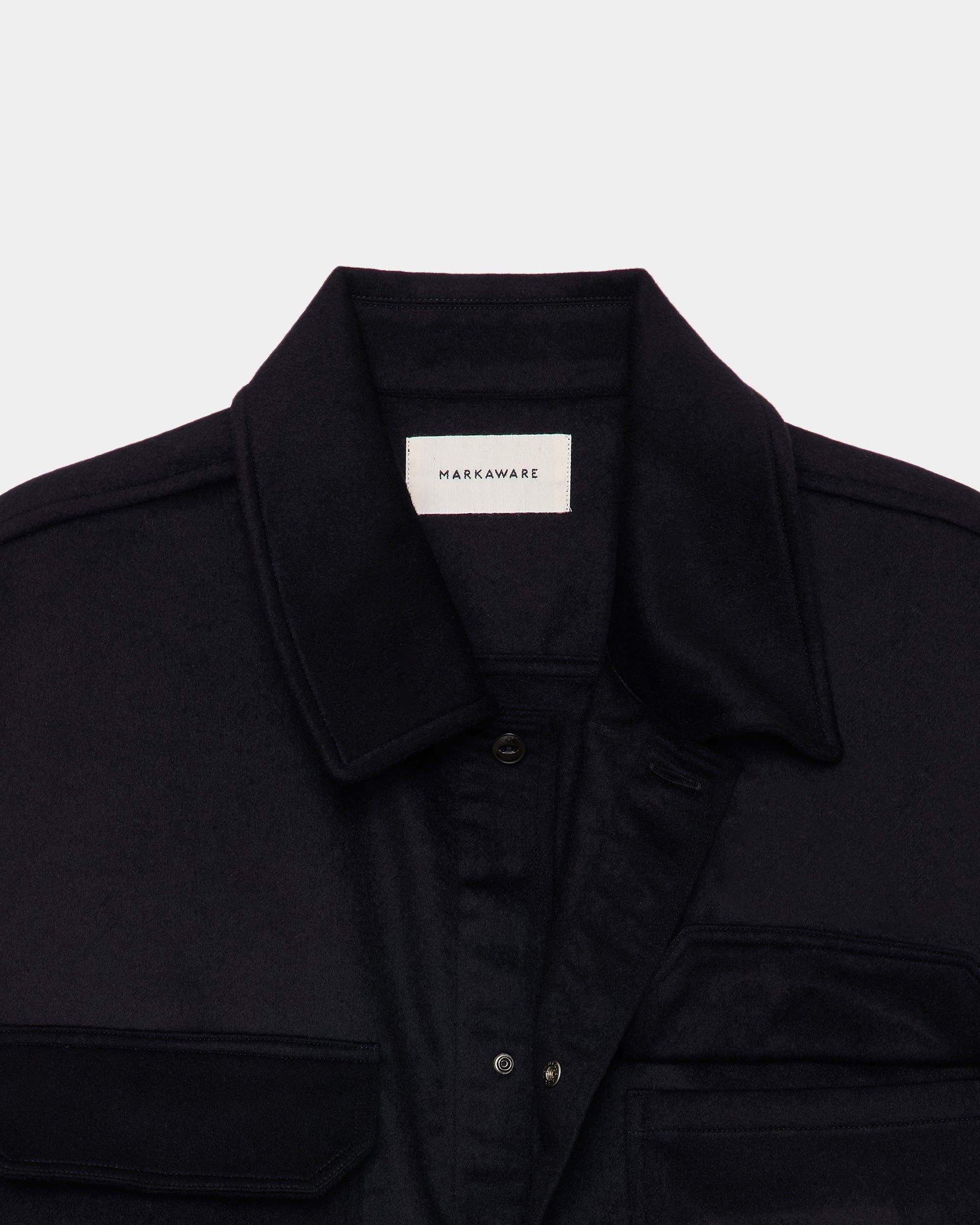 CASHMERE FLANNEL CASHMERE SNAP OVER SHIT, Dark Navy