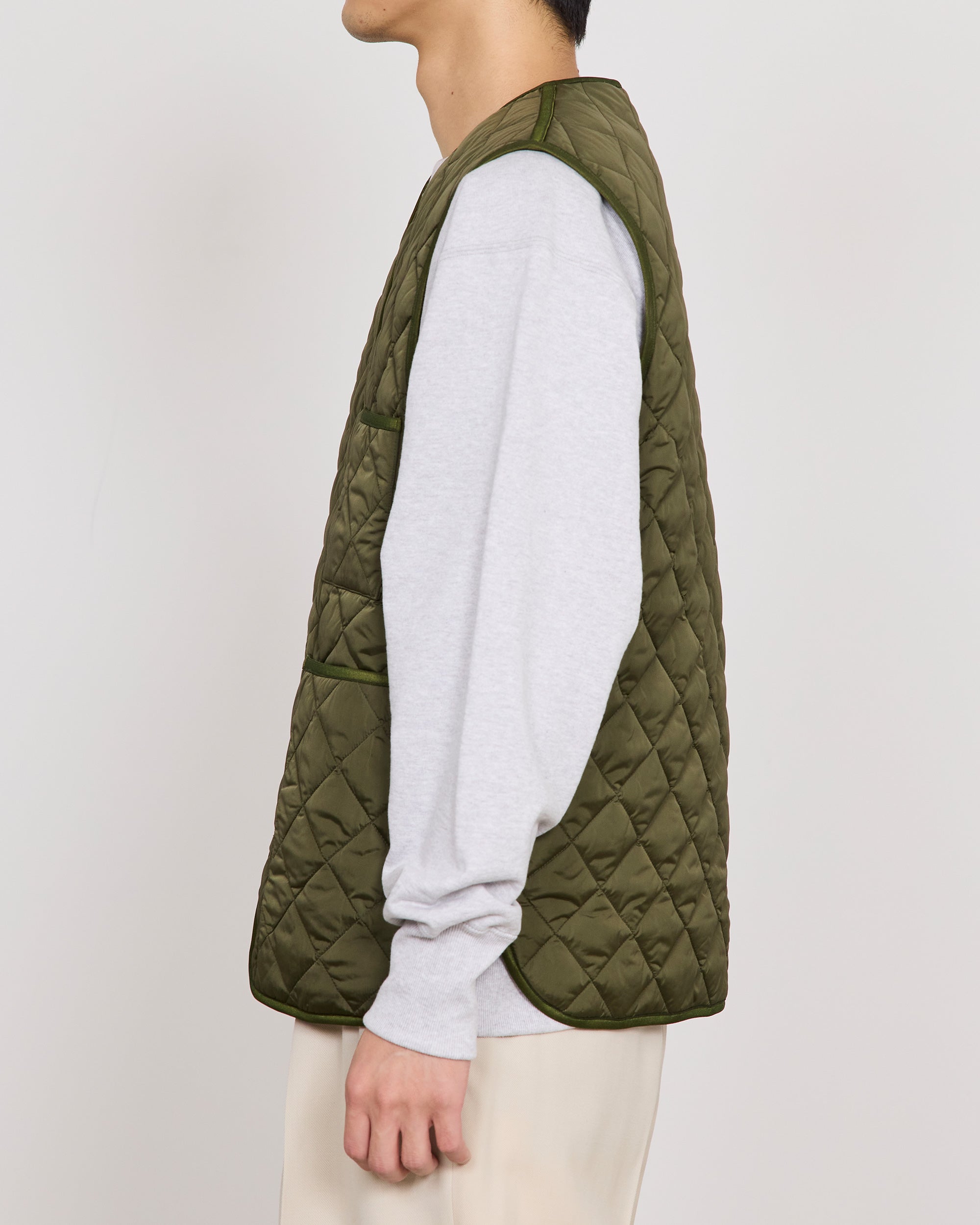 Barbour x MARKAWARE for EDIFICE QUILTING VEST, Khaki