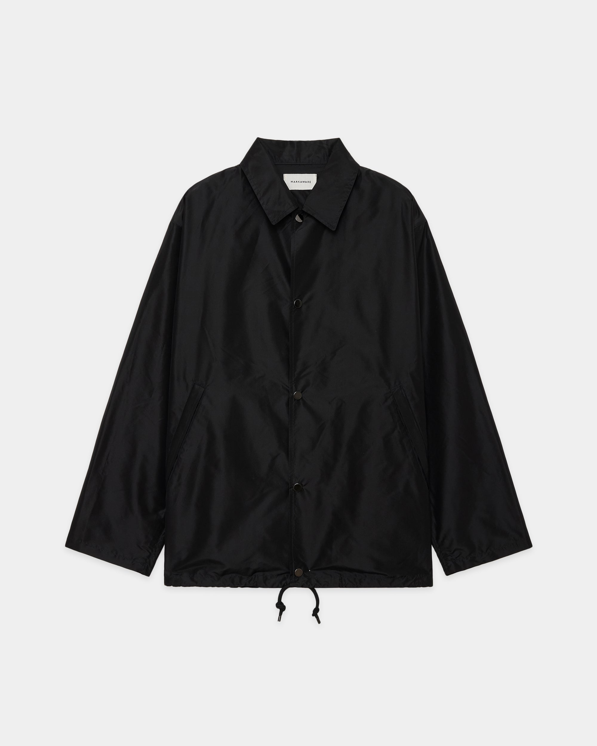 SILK TAFFETA COACH JACKET, Black