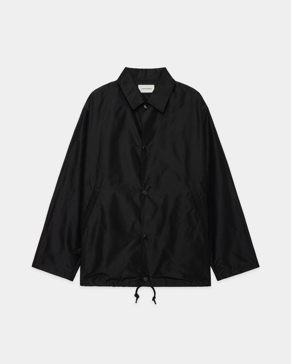 SILK TAFFETA COACH JACKET, Black