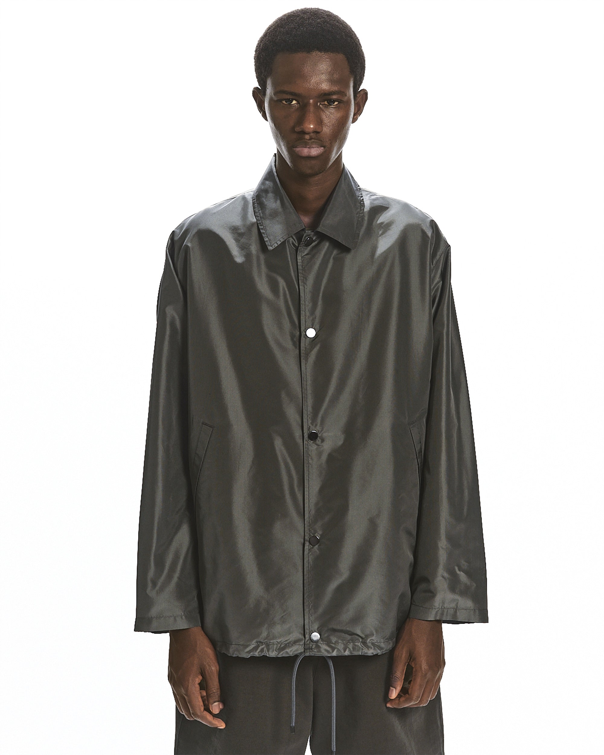 SILK TAFFETA COACH JACKET, Sage Green