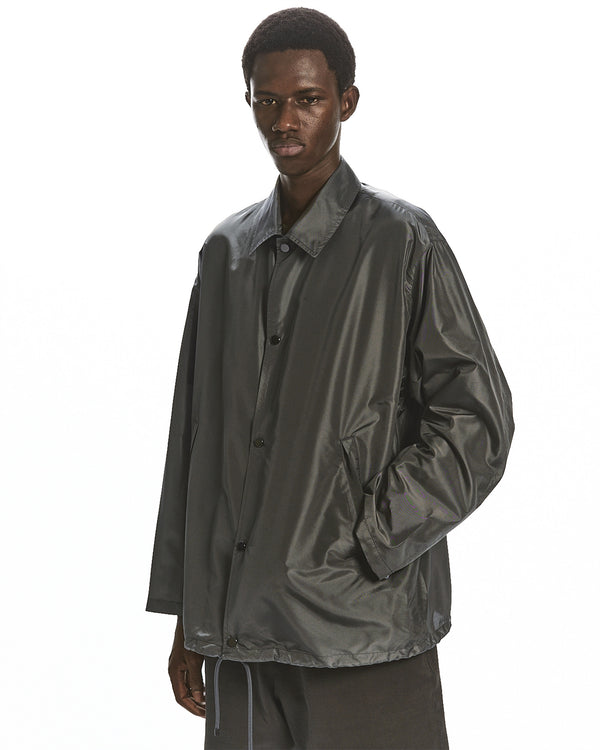 SILK TAFFETA COACH JACKET, Sage Green