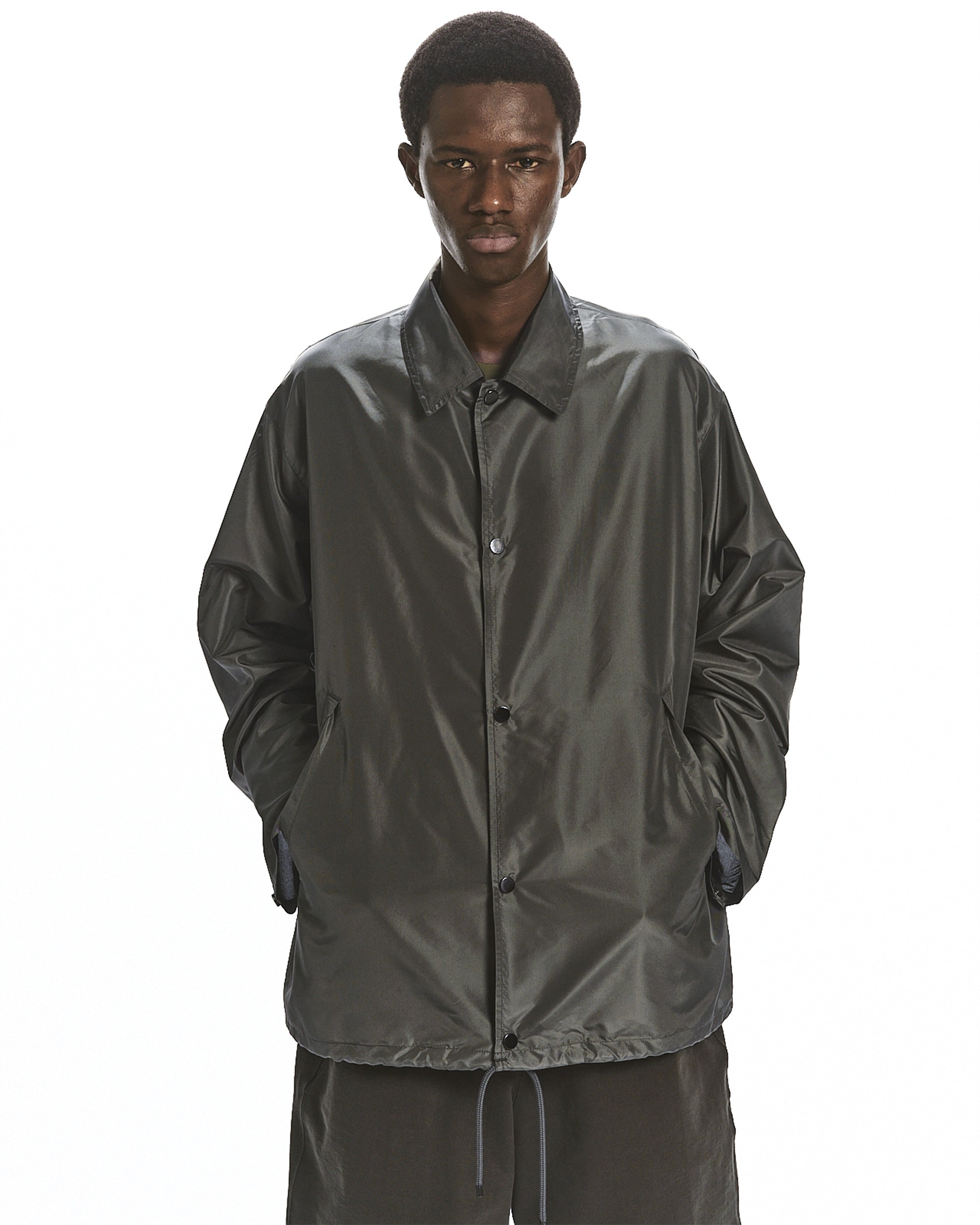 SILK TAFFETA COACH JACKET, Sage Green