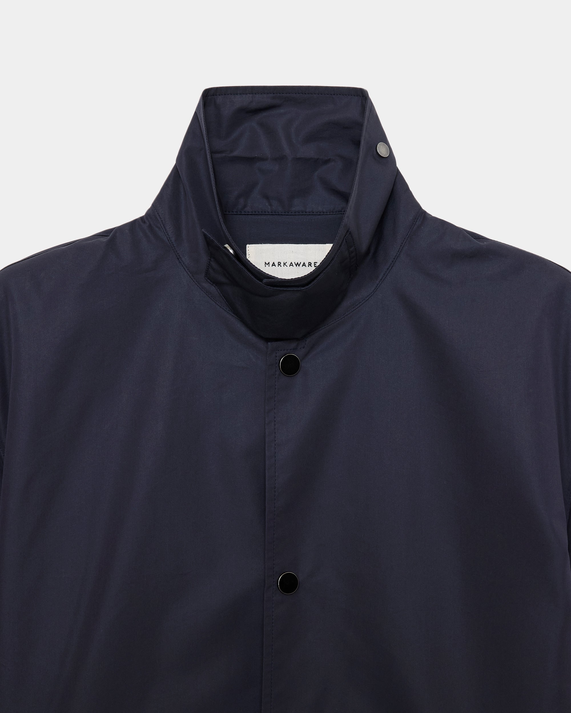 EGYPTIAN COTTON × RECYCLE POLYESTER WEATHER-CLOTH COACH JACKET II, Navy Charcoal