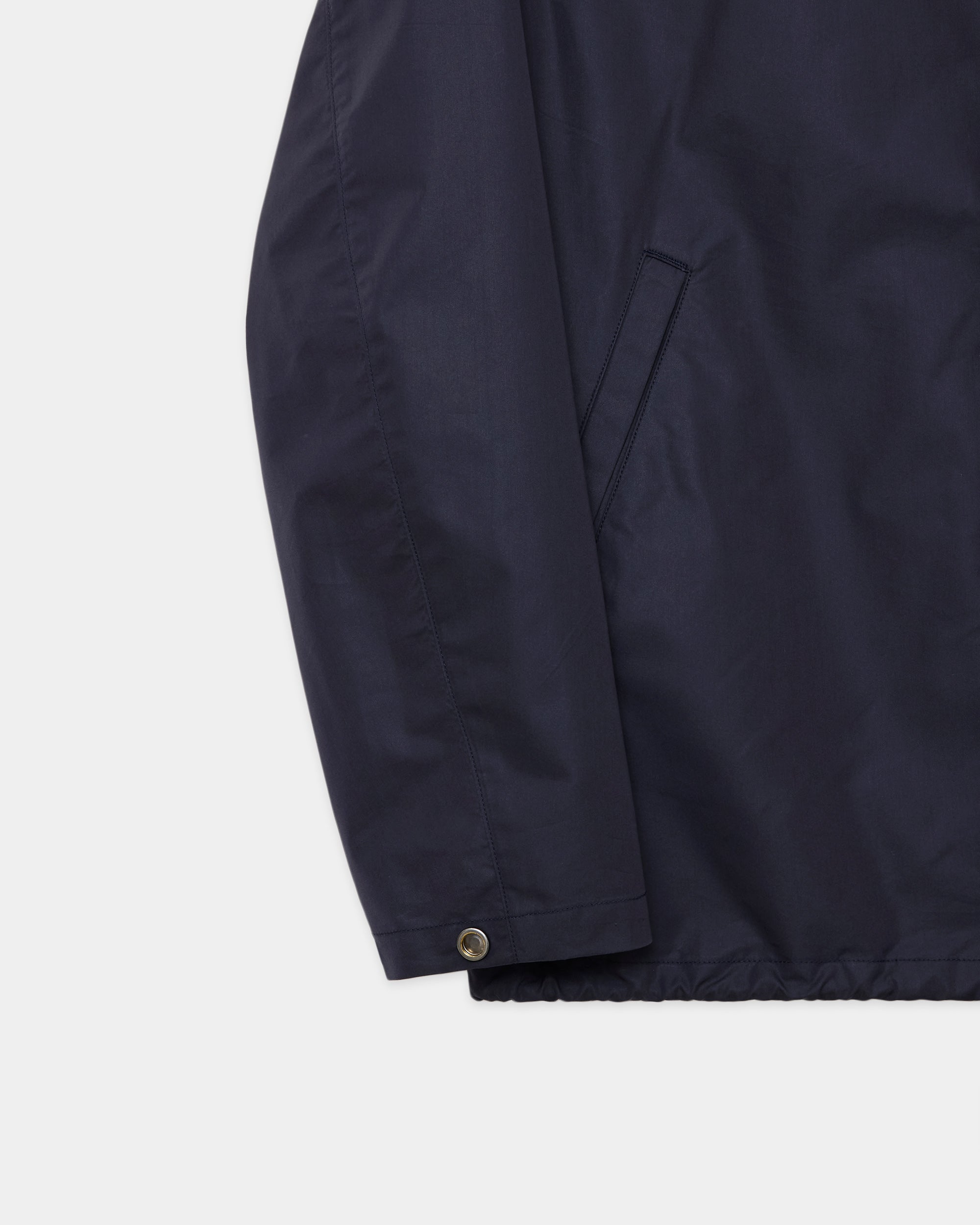 EGYPTIAN COTTON × RECYCLE POLYESTER WEATHER-CLOTH COACH JACKET II, Navy Charcoal