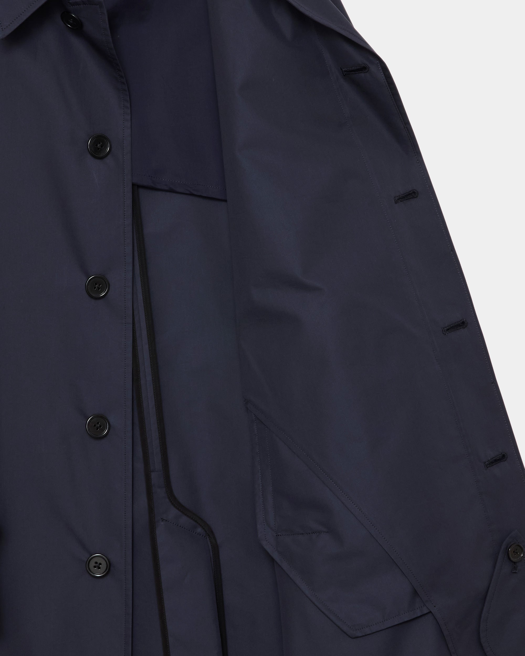 EGYPTIAN COTTON × RECYCLE POLYESTER WEATHER-CLOTH WALKABOUT COAT, Navy Charcoal