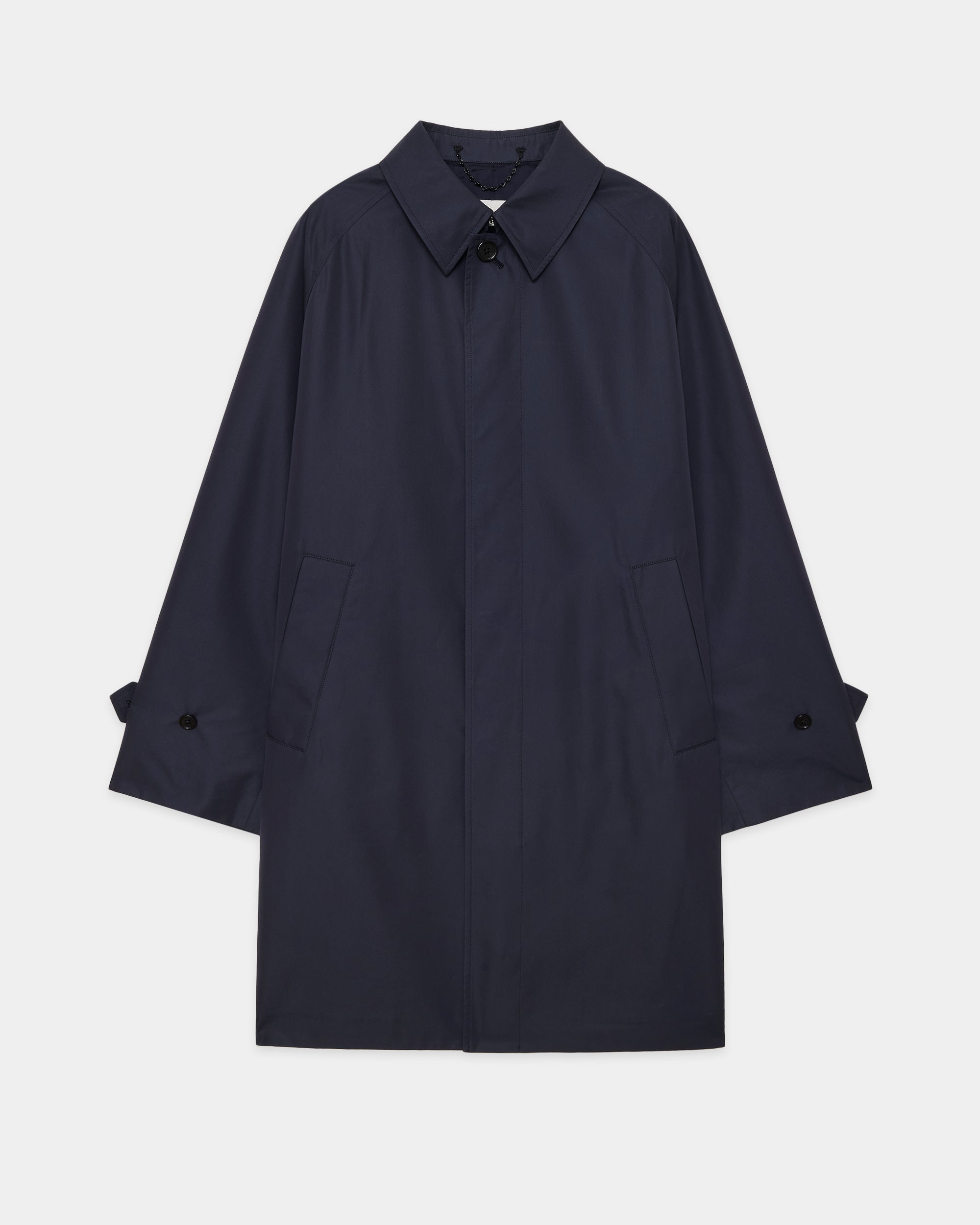 EGYPTIAN COTTON × RECYCLE POLYESTER WEATHER-CLOTH WALKABOUT COAT, Navy Charcoal