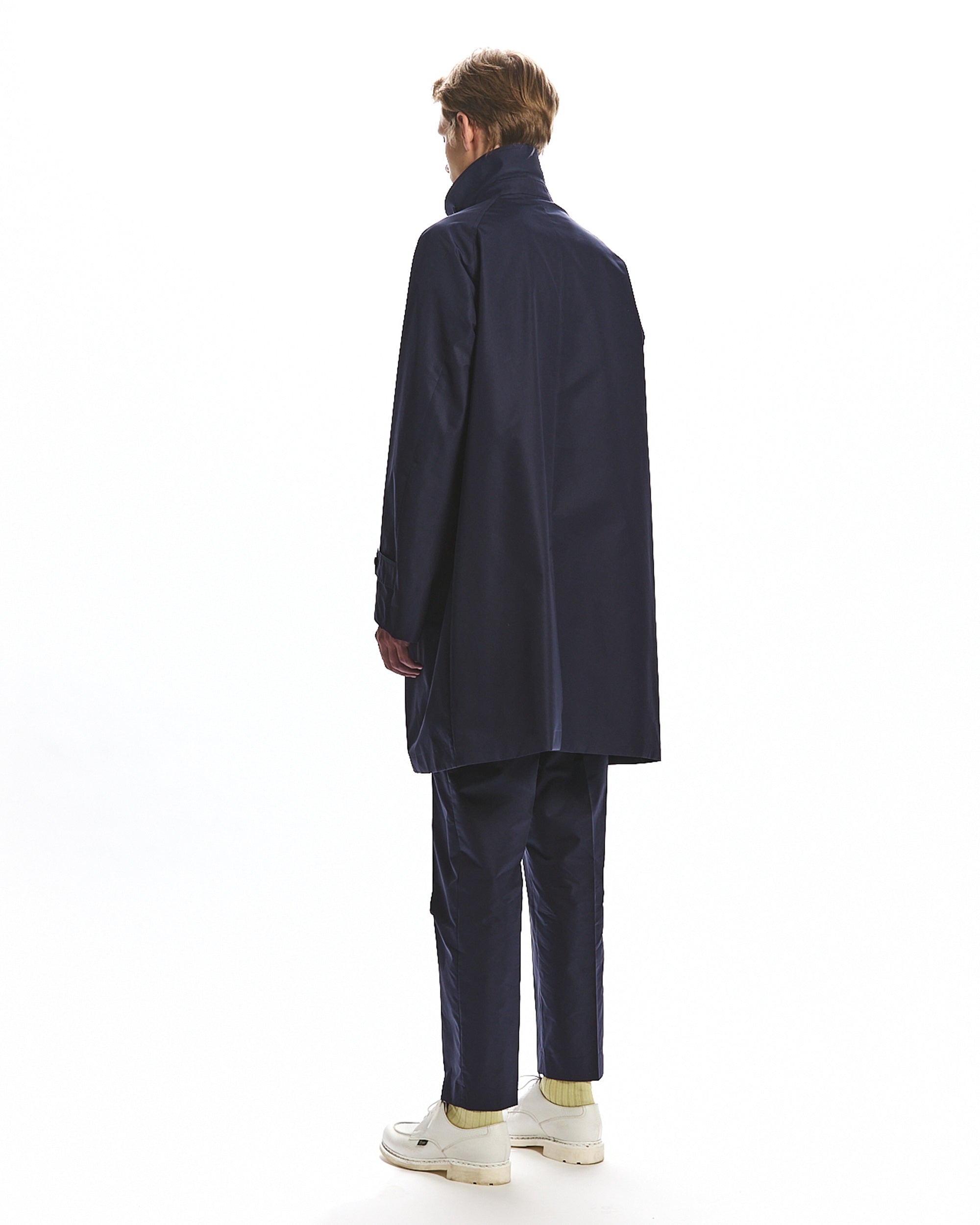 EGYPTIAN COTTON × RECYCLE POLYESTER WEATHER-CLOTH WALKABOUT COAT, Navy Charcoal