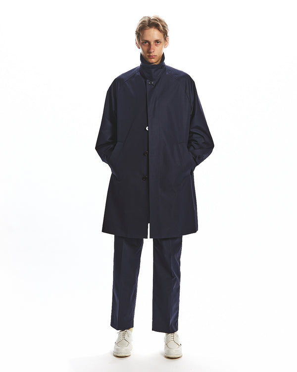 EGYPTIAN COTTON × RECYCLE POLYESTER WEATHER-CLOTH WALKABOUT COAT, Navy Charcoal