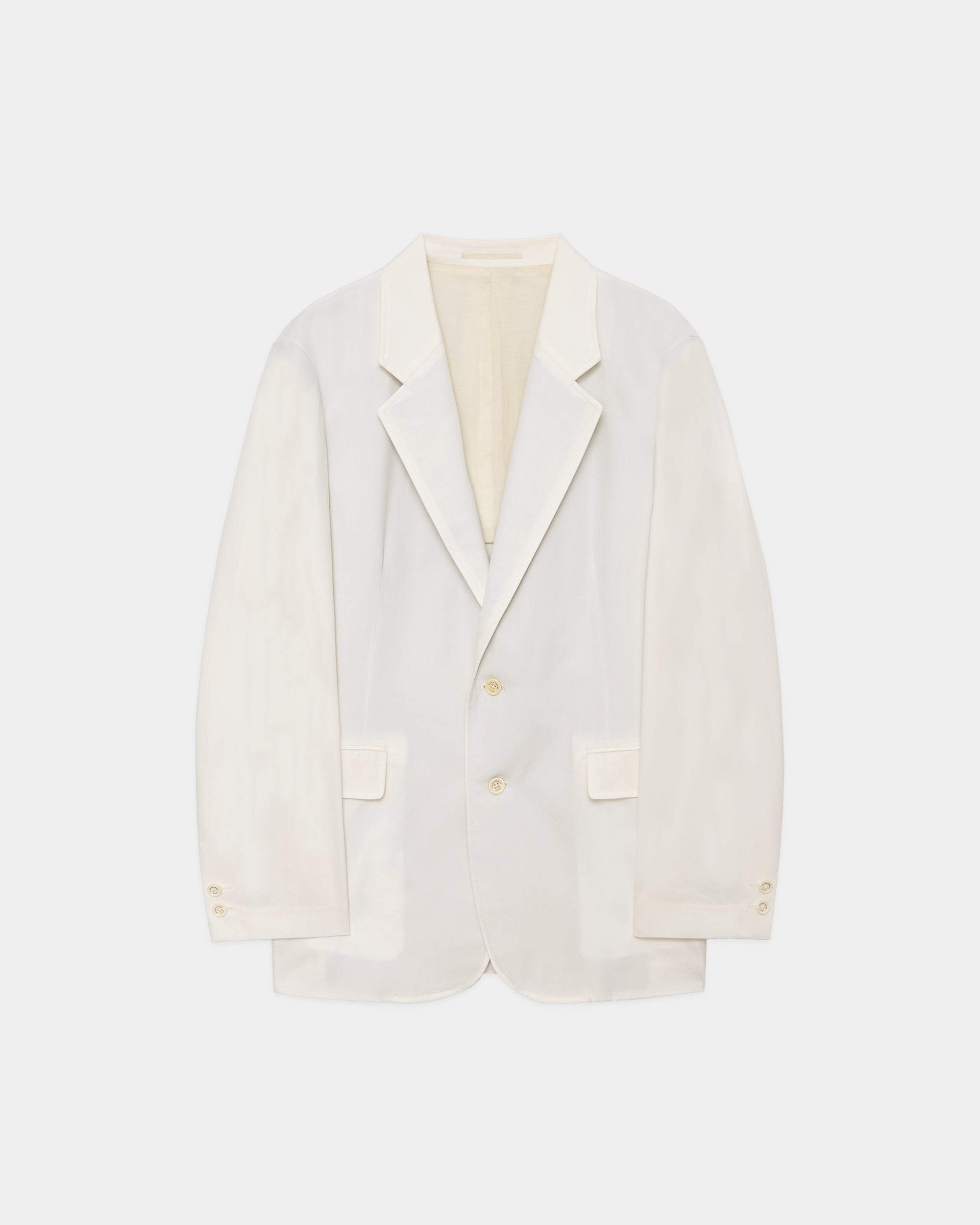 ORGANIC COTTON VOILE YARN TWILL ALBERT JACKET, White