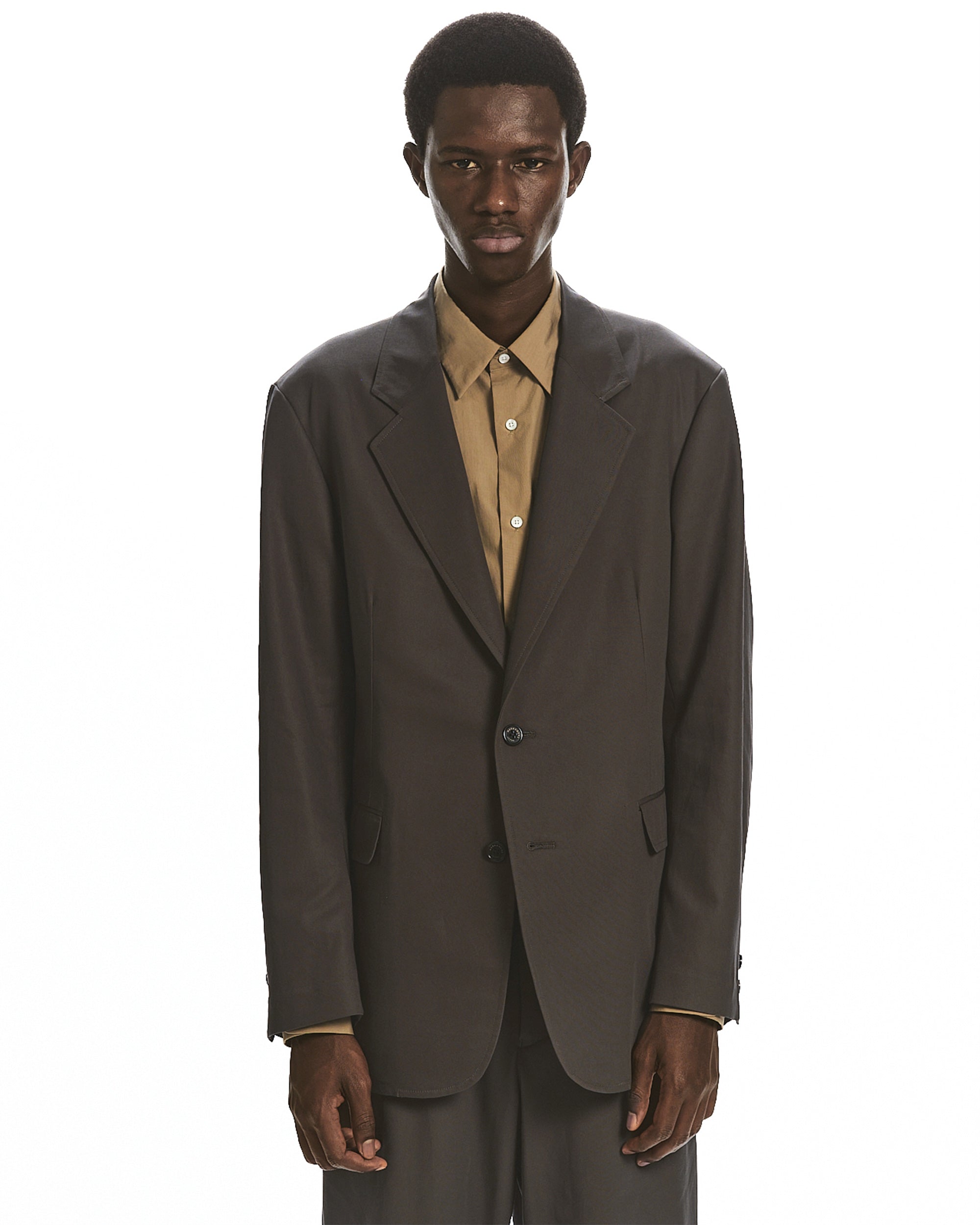 ORGANIC COTTON VOILE YARN TWILL ALBERT JACKET, Dark Olive