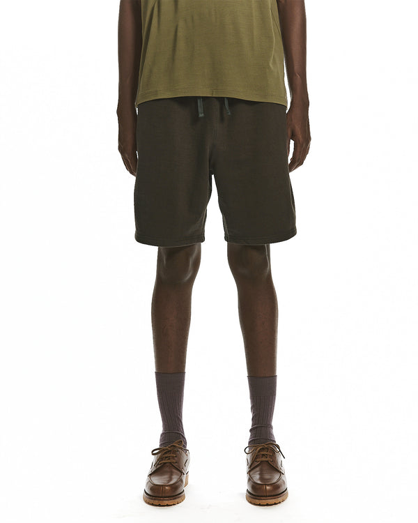 ORGANIC COTTON HEAVY FLEECE GYM SHORTS, Dark Olive