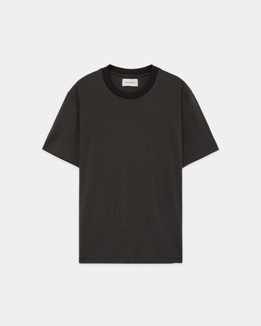 SUPER 160's WOOL WASHABLE KNIT REGULAR FIT Tee, Black x Sage