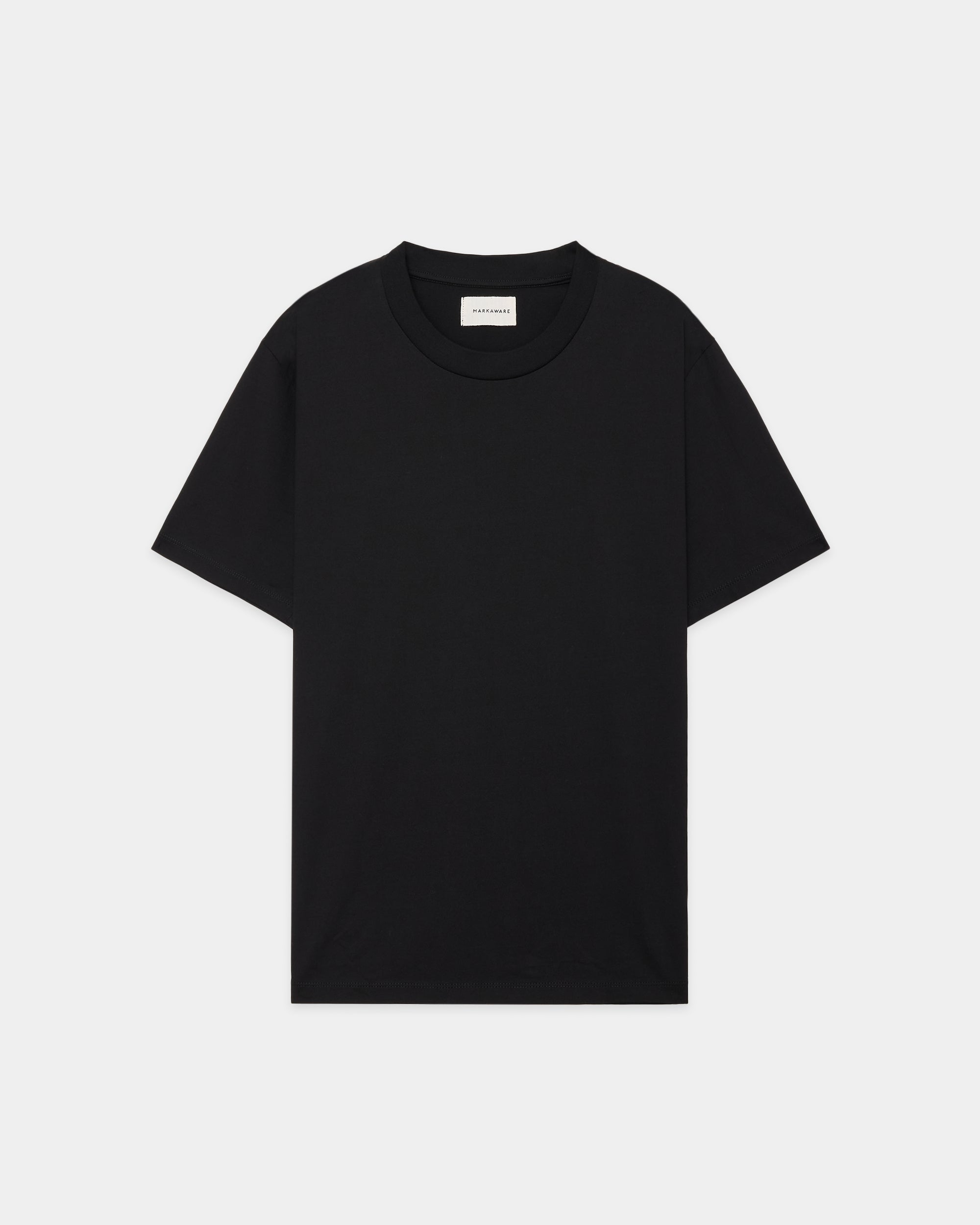 GIZA 80/3 KNIT REGULAR FIT Tee, Black