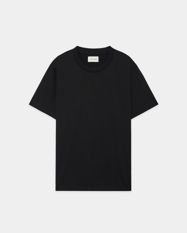 GIZA 80/3 KNIT REGULAR FIT Tee, Black