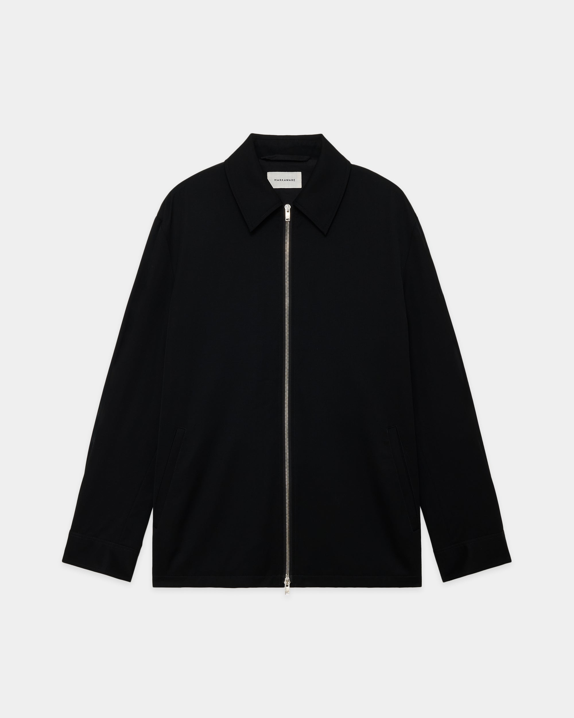 SUPER 160's WOOL GABARDINE DRIVERS JACKET, Black