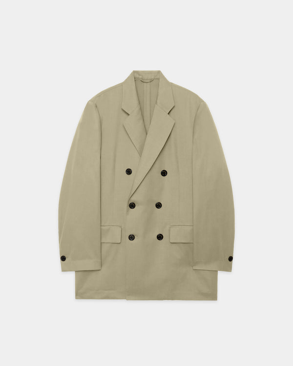 SUPER 160's WOOL GABARDINE DOUBLE BREASTED COMFORT JACKET, Beige