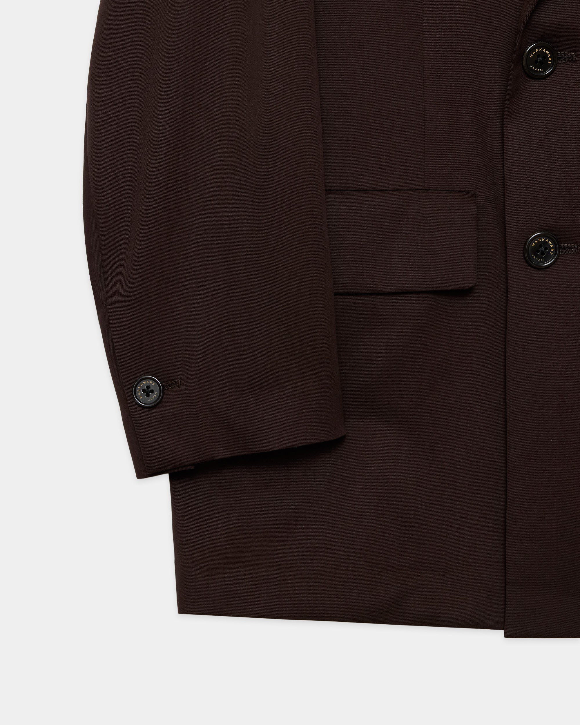 SUPER 160's WOOL GABARDINE DOUBLE BREASTED COMFORT JACKET, Dark Brown