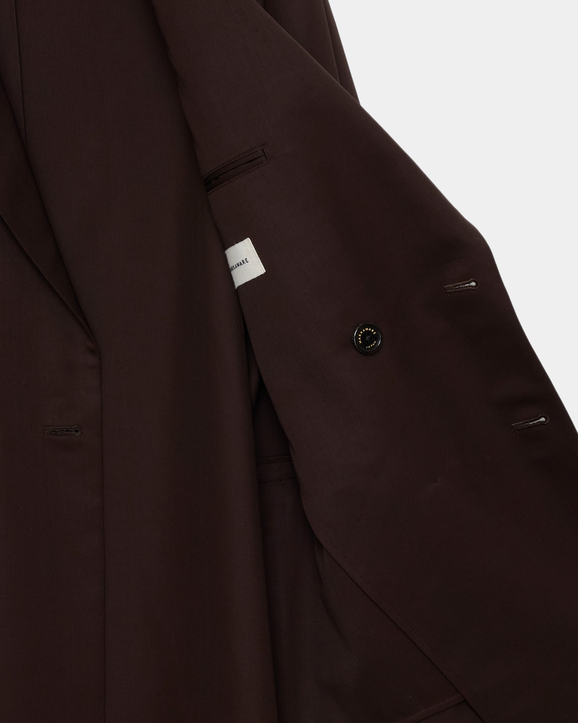 SUPER 160's WOOL GABARDINE DOUBLE BREASTED COMFORT JACKET, Dark Brown