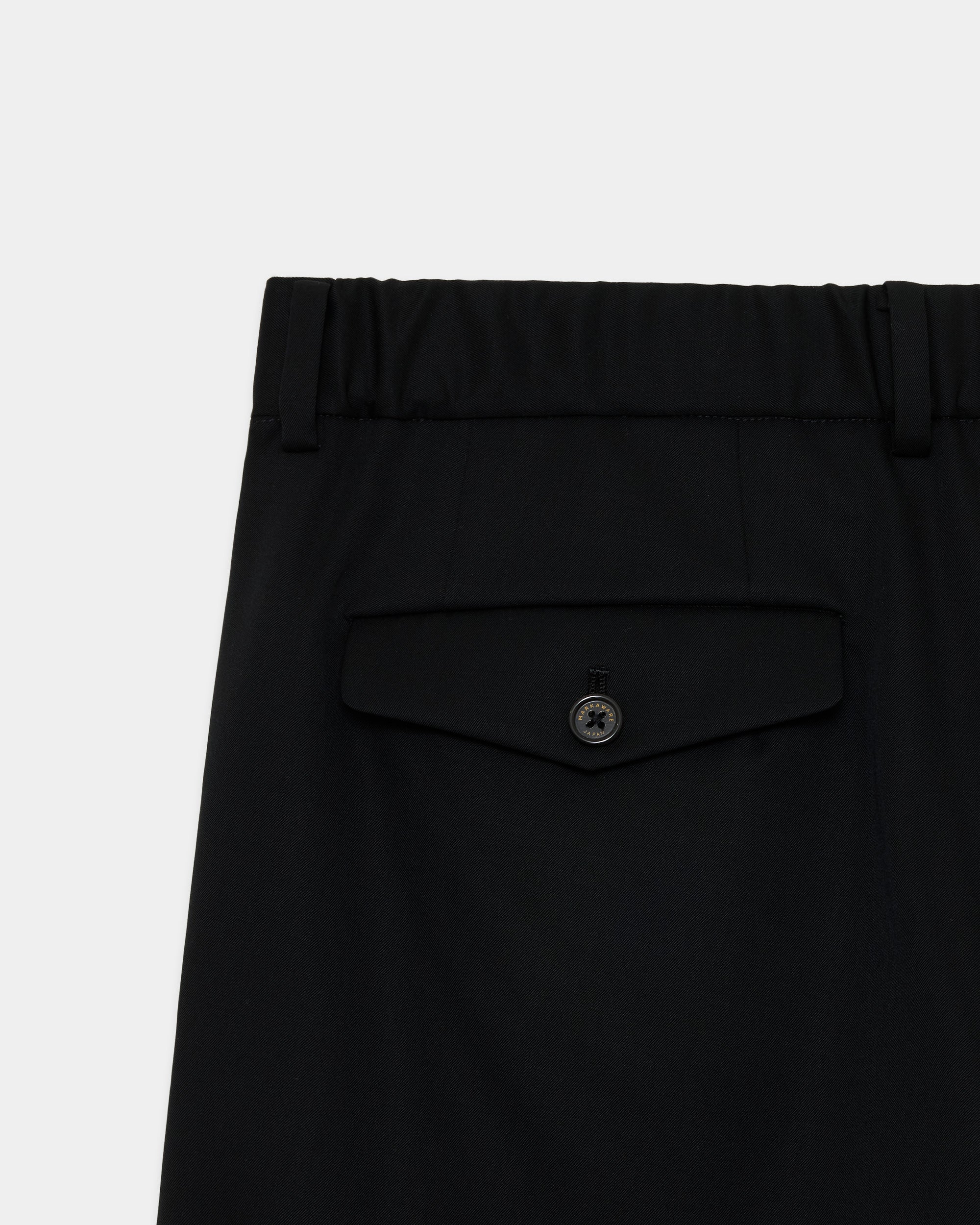 SUPER 160's WOOL GABARDINE TRIPLE PLEATED WIDE TROUSERS, Black