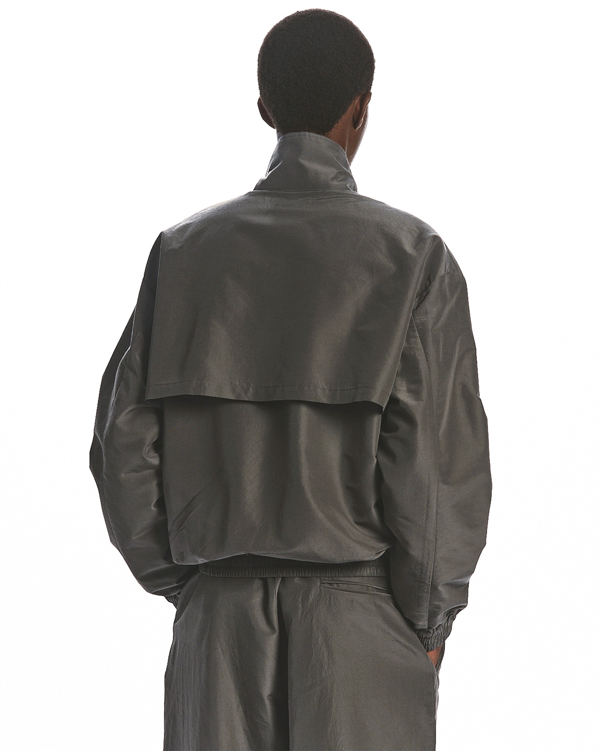 BRATAC SILK × ORGANIC WOOL TAFFETA SPORTS JACKET, Sage Green