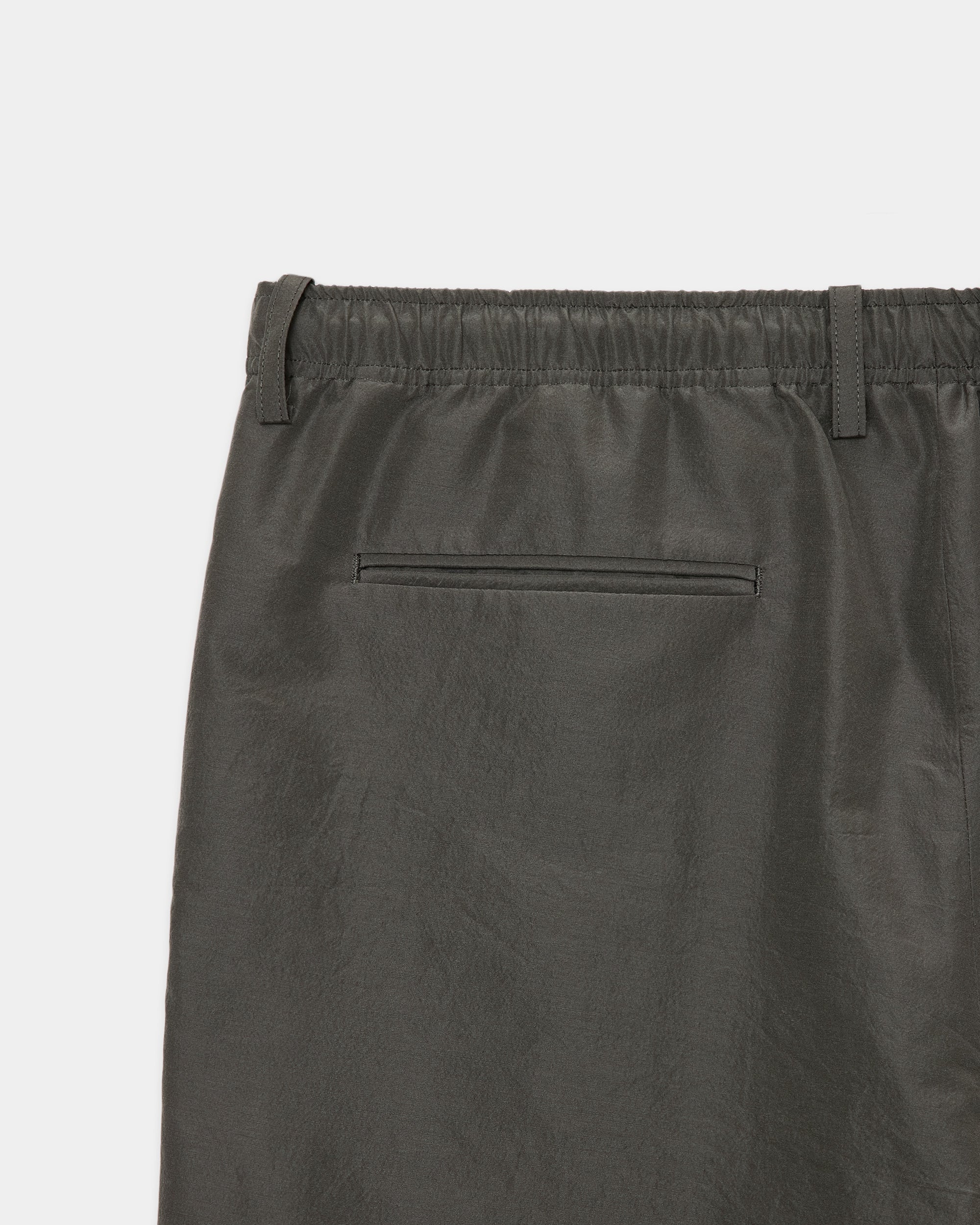 BRATAC SILK × ORGANIC WOOL TAFFETA REGULAR STRAIGHT TRUCK PANTS, Sage Green