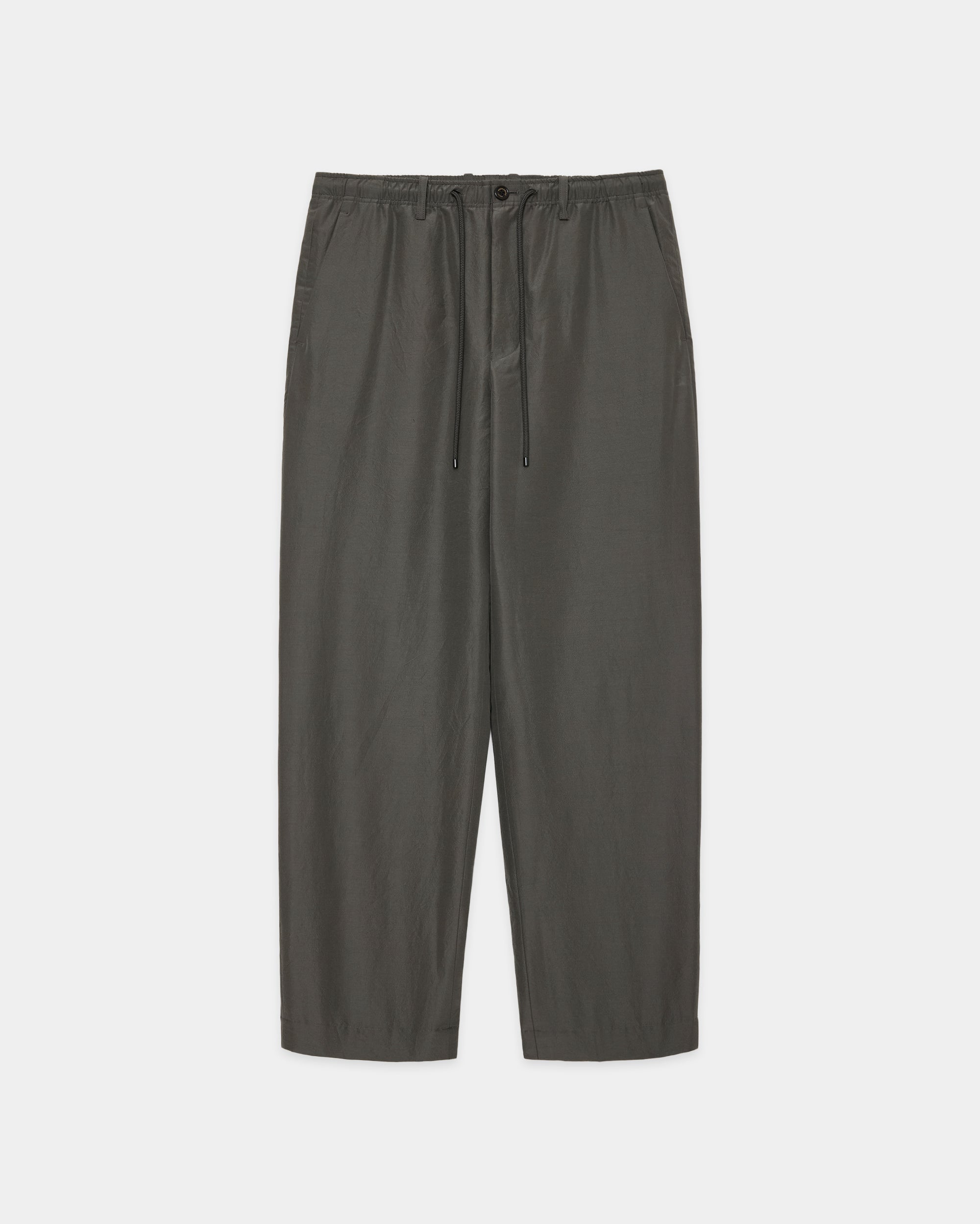 BRATAC SILK × ORGANIC WOOL TAFFETA REGULAR STRAIGHT TRUCK PANTS, Sage Green