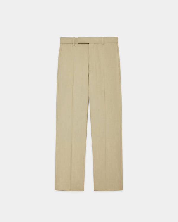 ORGANIC WOOL 2/80 TROPICAL SLIM-STRAIGHT TROUSERS, Beige