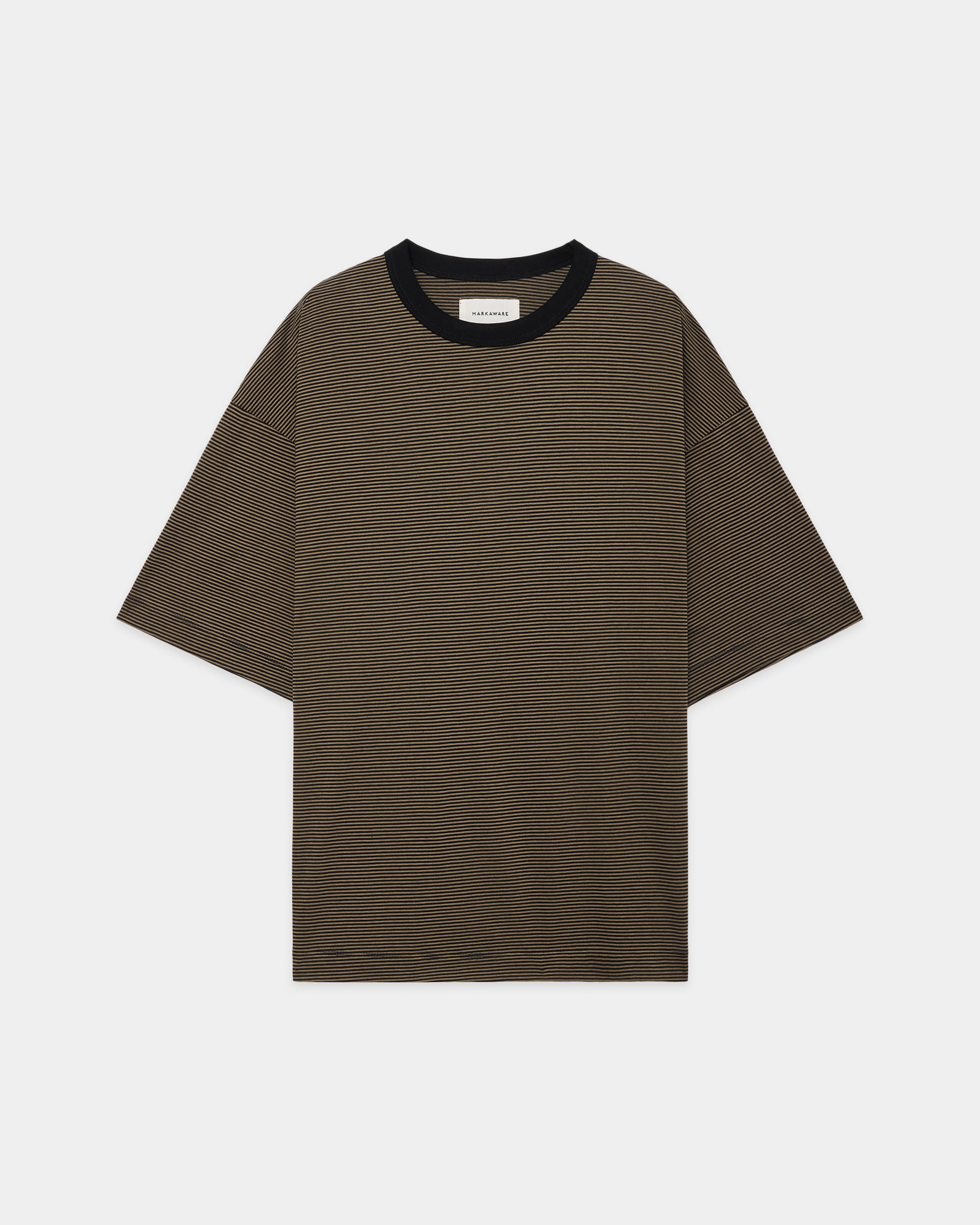 ORGANIC SUPIMA BORDER COMFORT FIT Tee, Olive