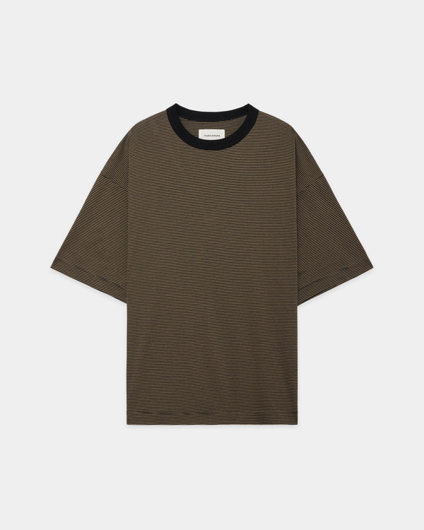 ORGANIC SUPIMA BORDER COMFORT FIT Tee, Olive