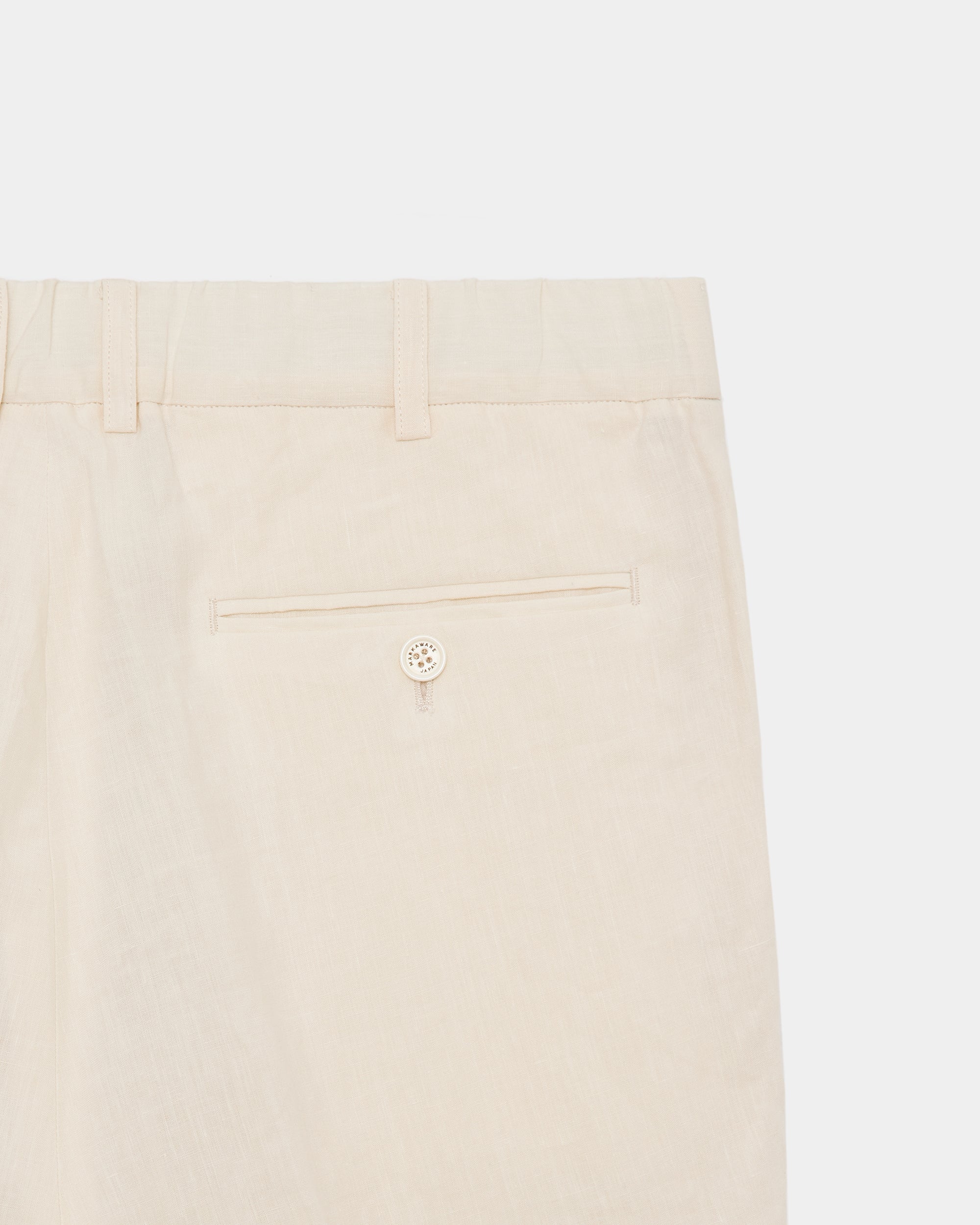 80/1 HEMP TYPEWRITER-CLOTH CLASSIC FIT DOUBLE PLEATED TROUSERS, Ivory