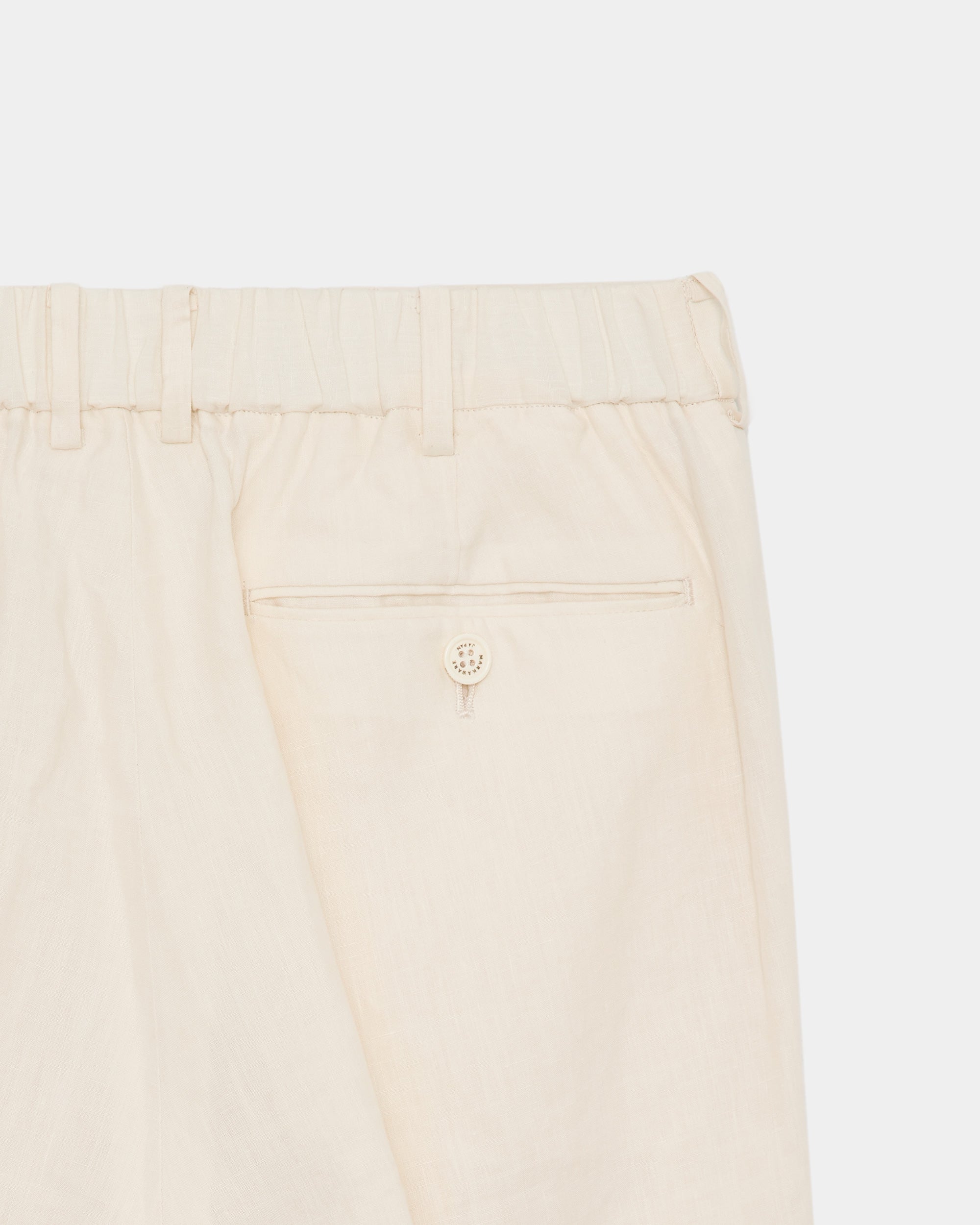 80/1 HEMP TYPEWRITER-CLOTH WIDE STRAIGHT TROUSERS, Ivory