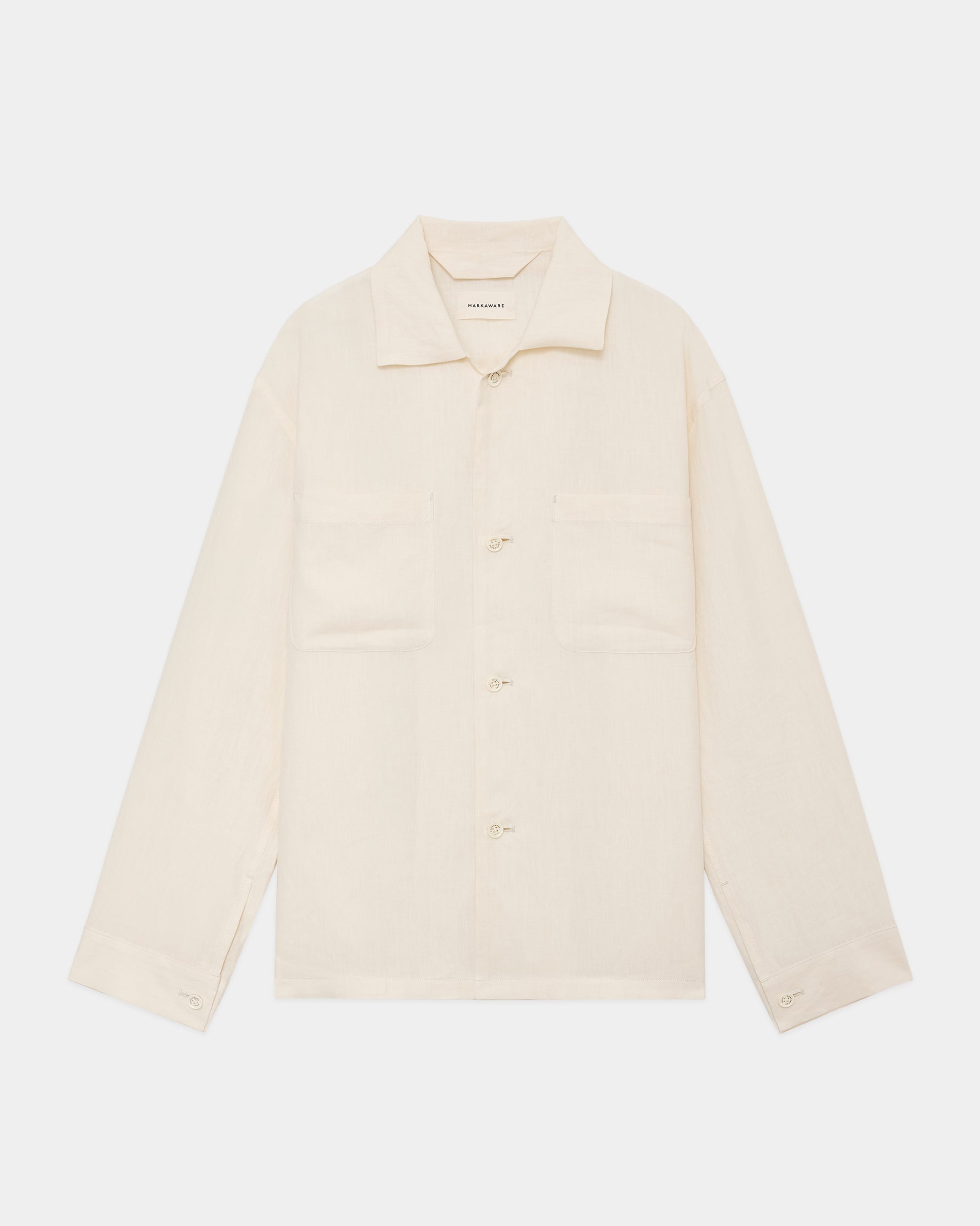 80/1 HEMP TYPEWRITER-CLOTH UTILITY SHIRT, Ivory