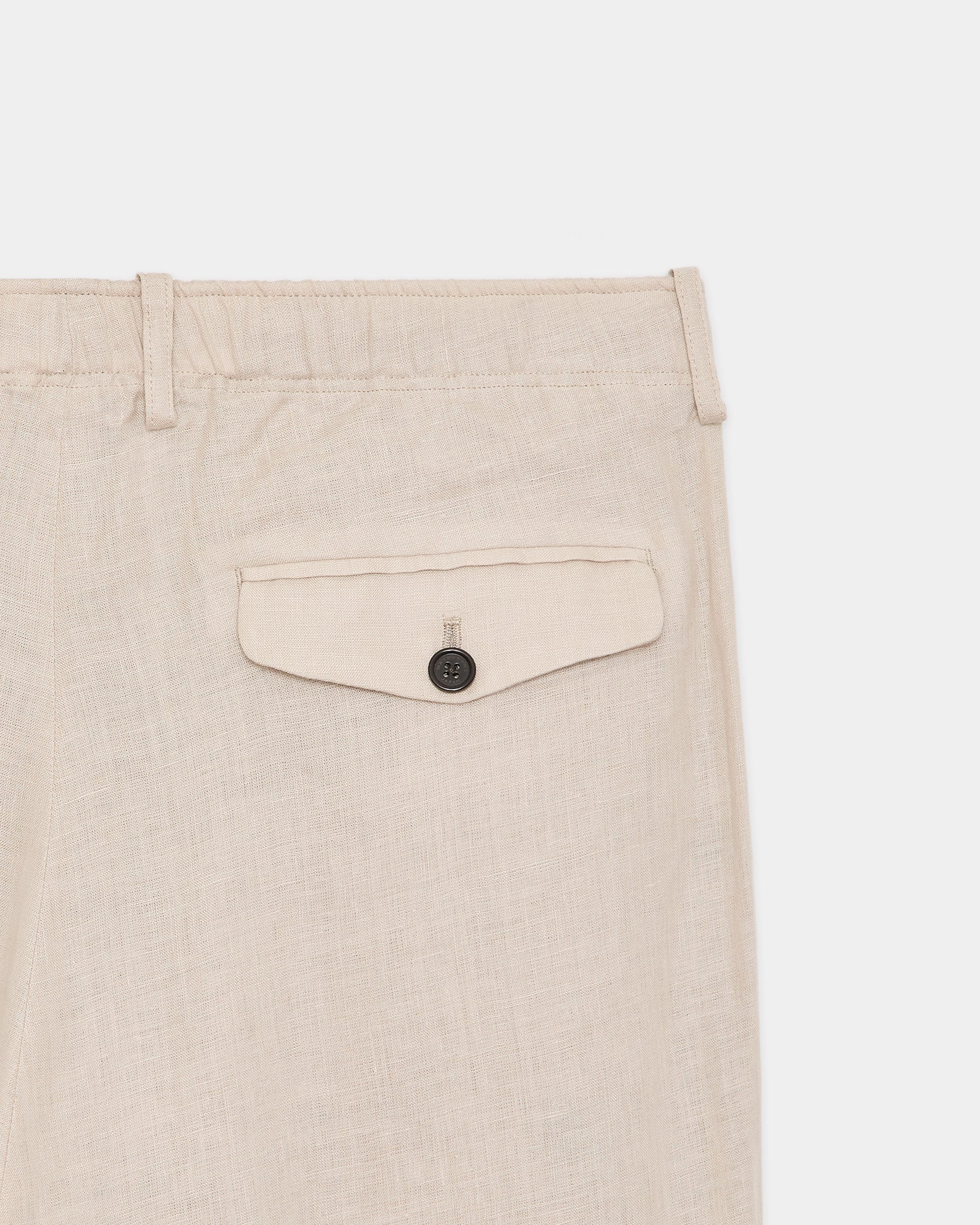 HEMP SHIRTING TRIPLE PLEATED EASY TROUSERS, Taupe