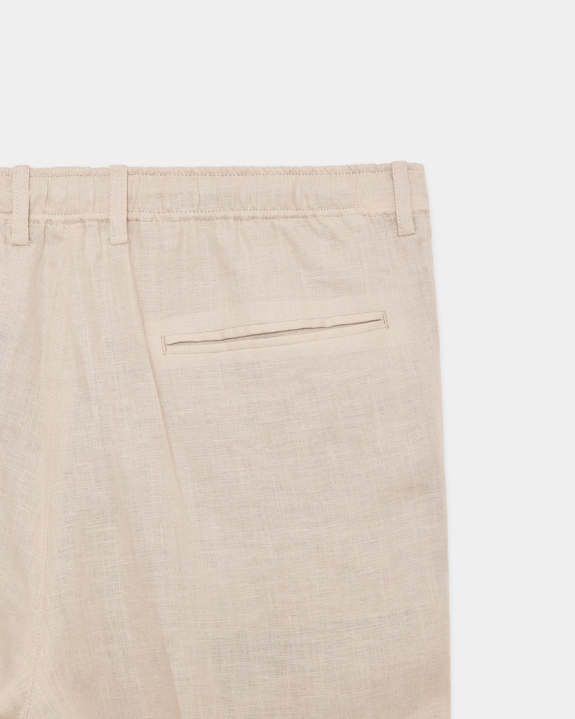 HEMP SHIRTING ONE TUCK TAPERED EASY PANTS, Taupe