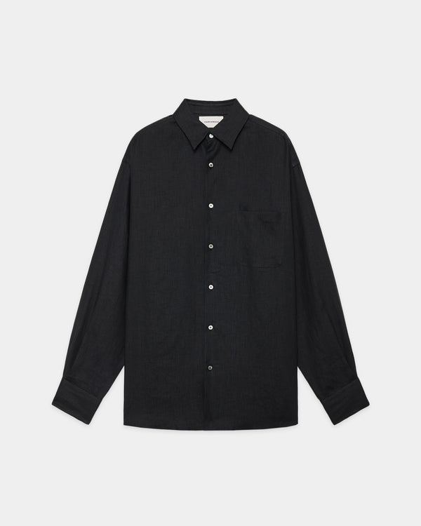 HEMP SHIRTING COMFORT FIT SHIRT, Black