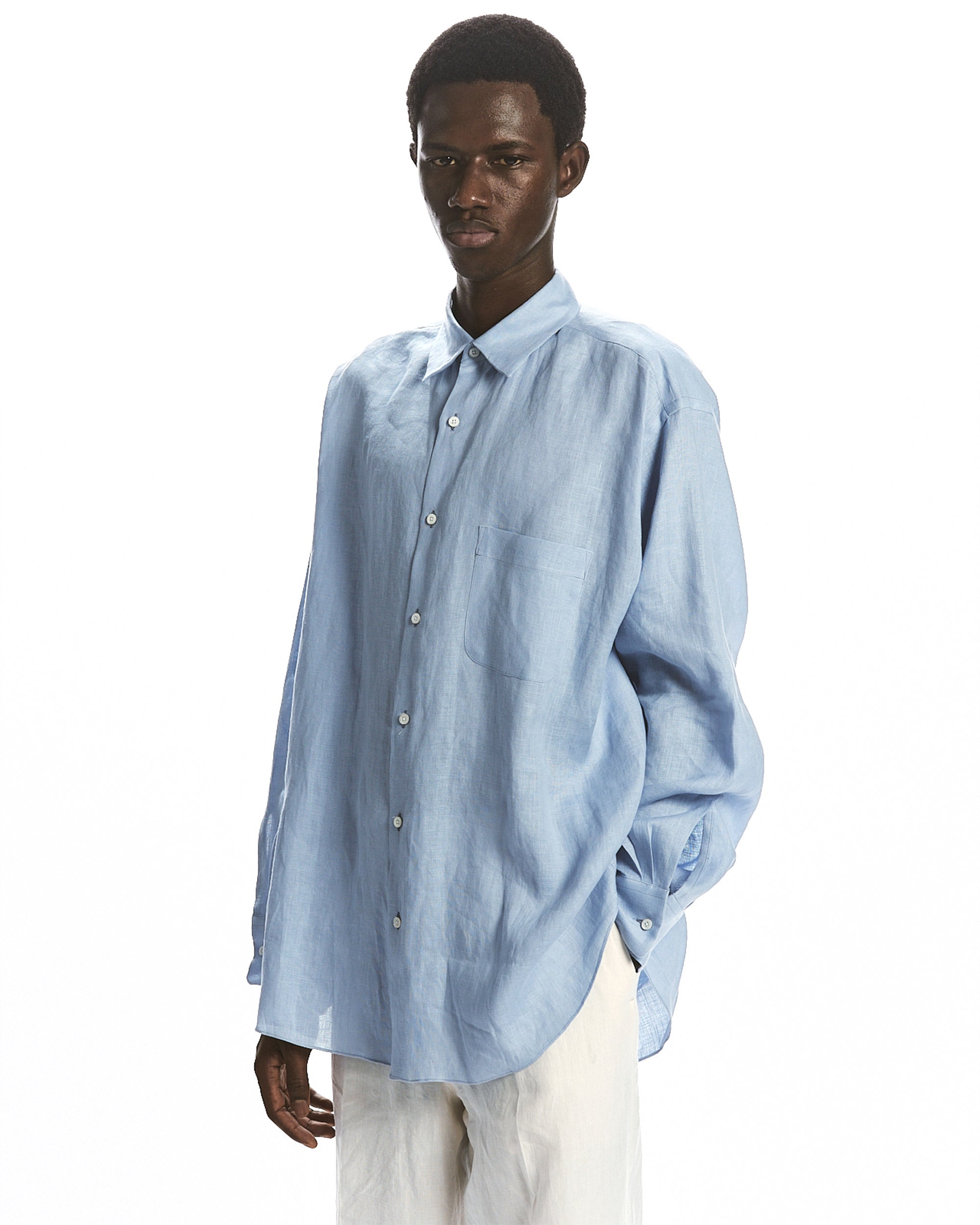 HEMP SHIRTING COMFORT FIT SHIRT, Old Blue