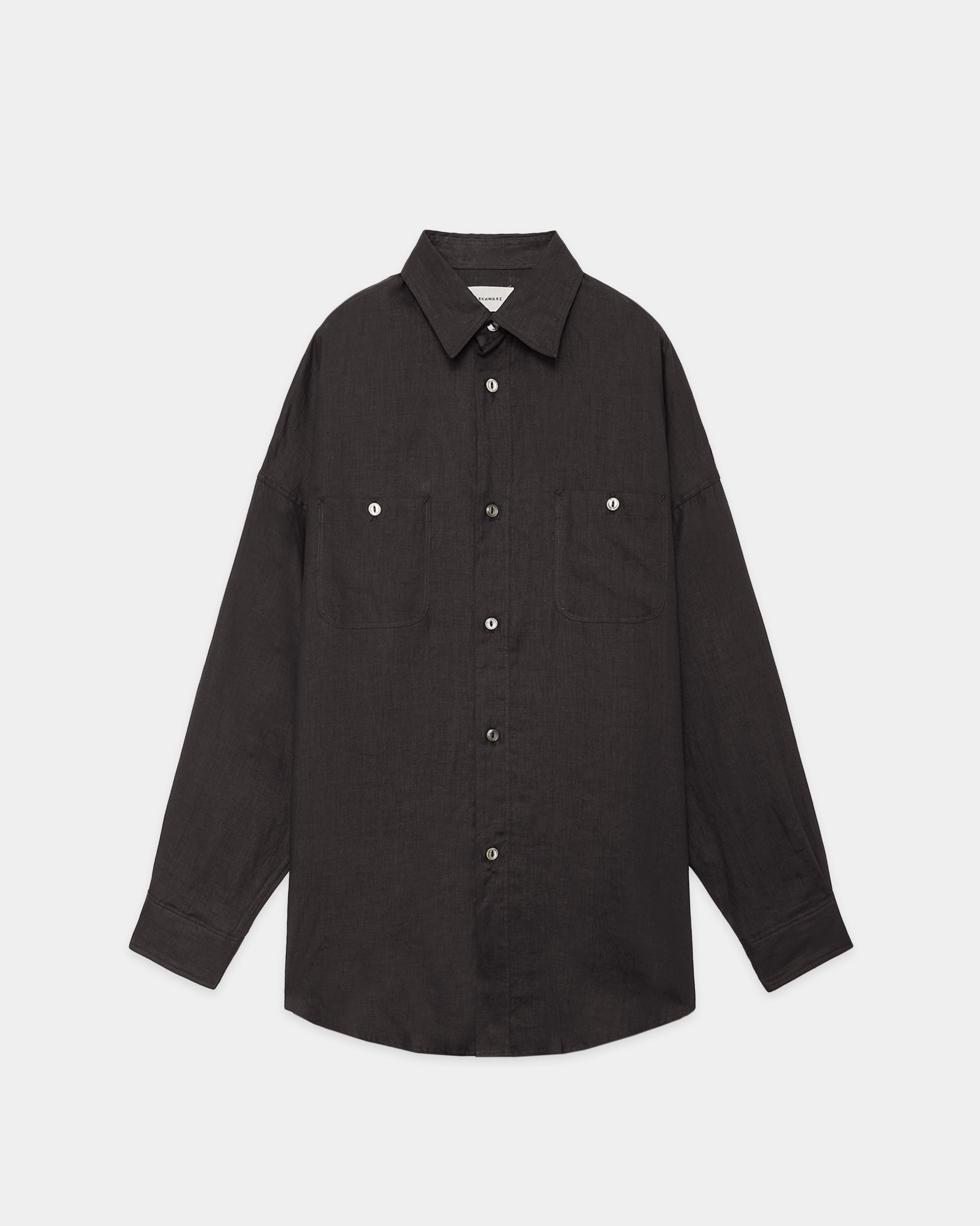 HEMP SHIRTING TENT LONG SHIRT, Charcoal