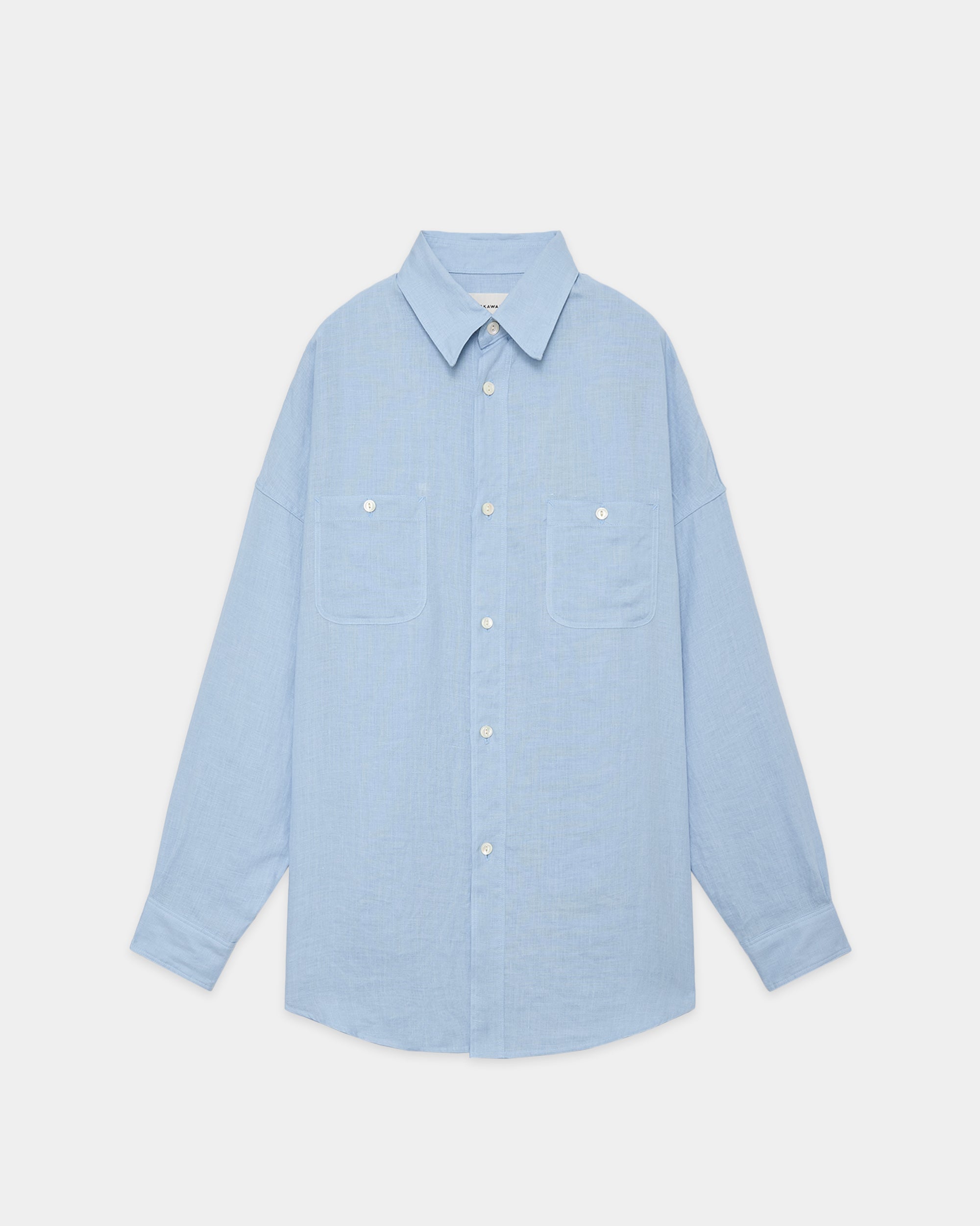 HEMP SHIRTING TENT LONG SHIRT, Old Blue